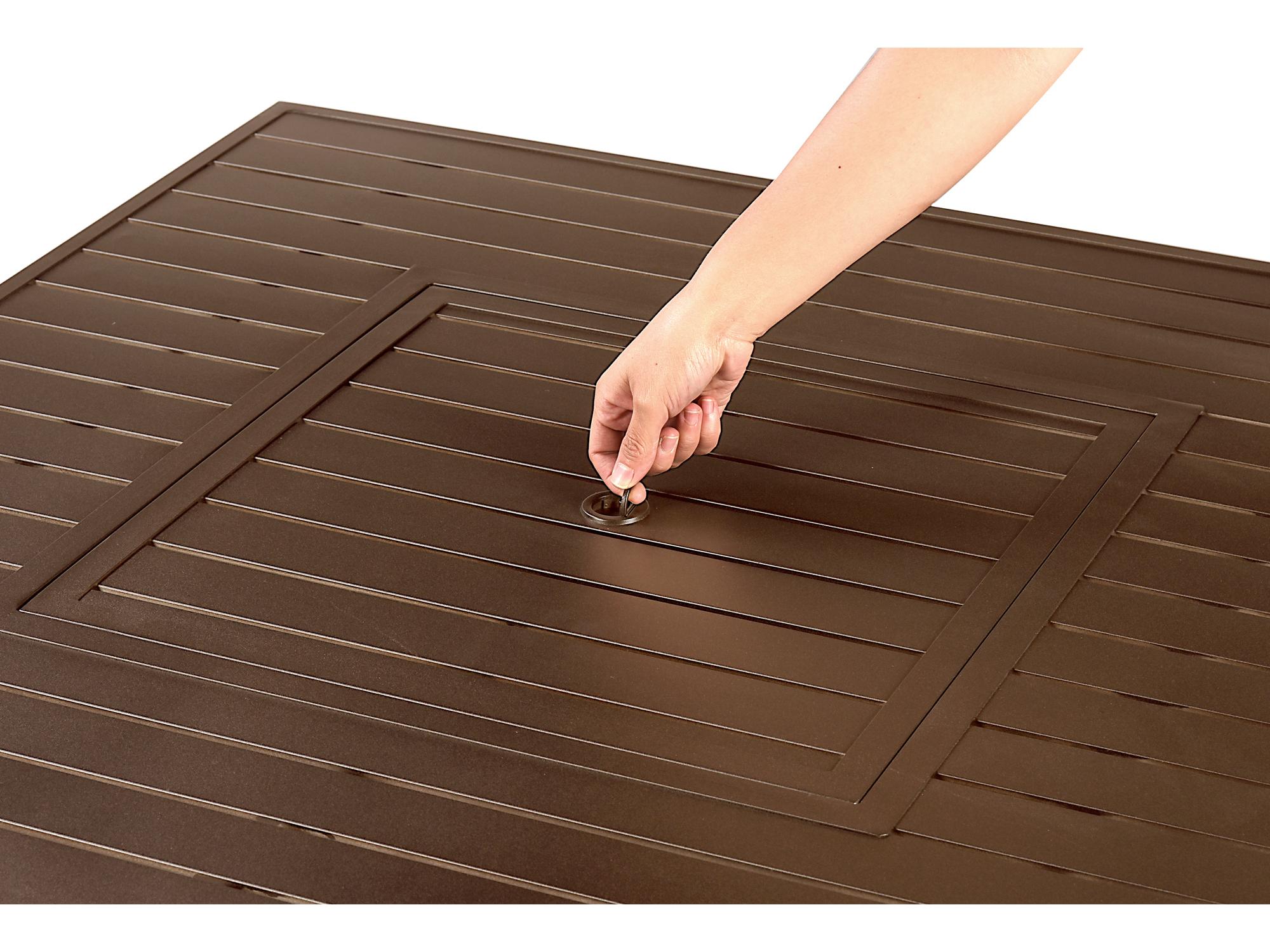 Oakland Living Square Aluminum Propane Outdoor Patio Fire Pit Table with Glass Beads