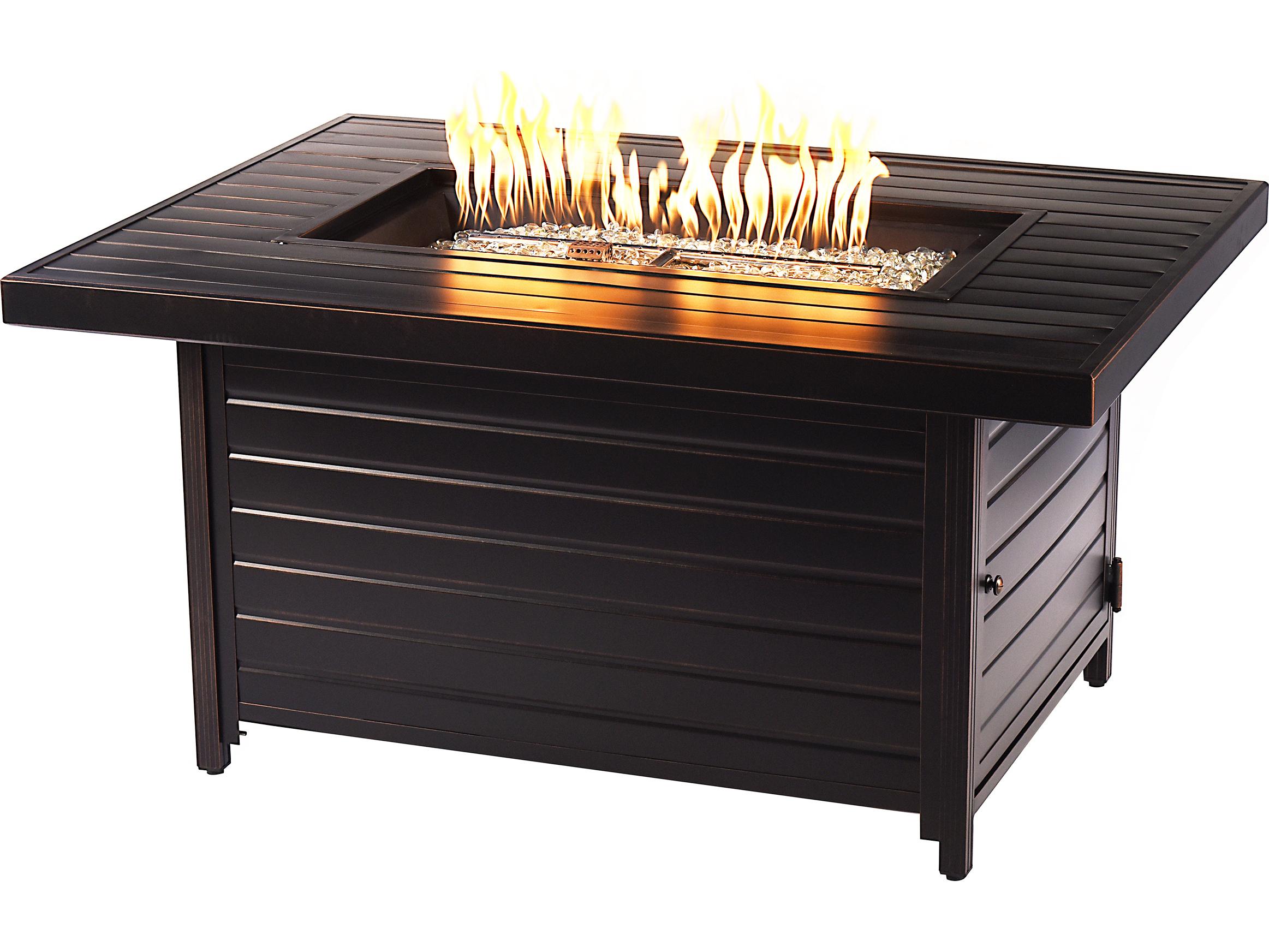 Oakland Living Rectangular Aluminum Propane Outdoor Fire Pit Table