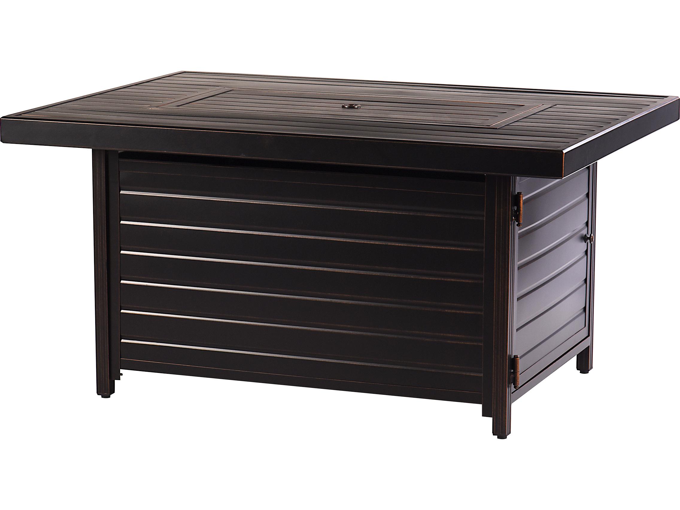 Oakland Living Rectangular Aluminum Propane Outdoor Fire Pit Table