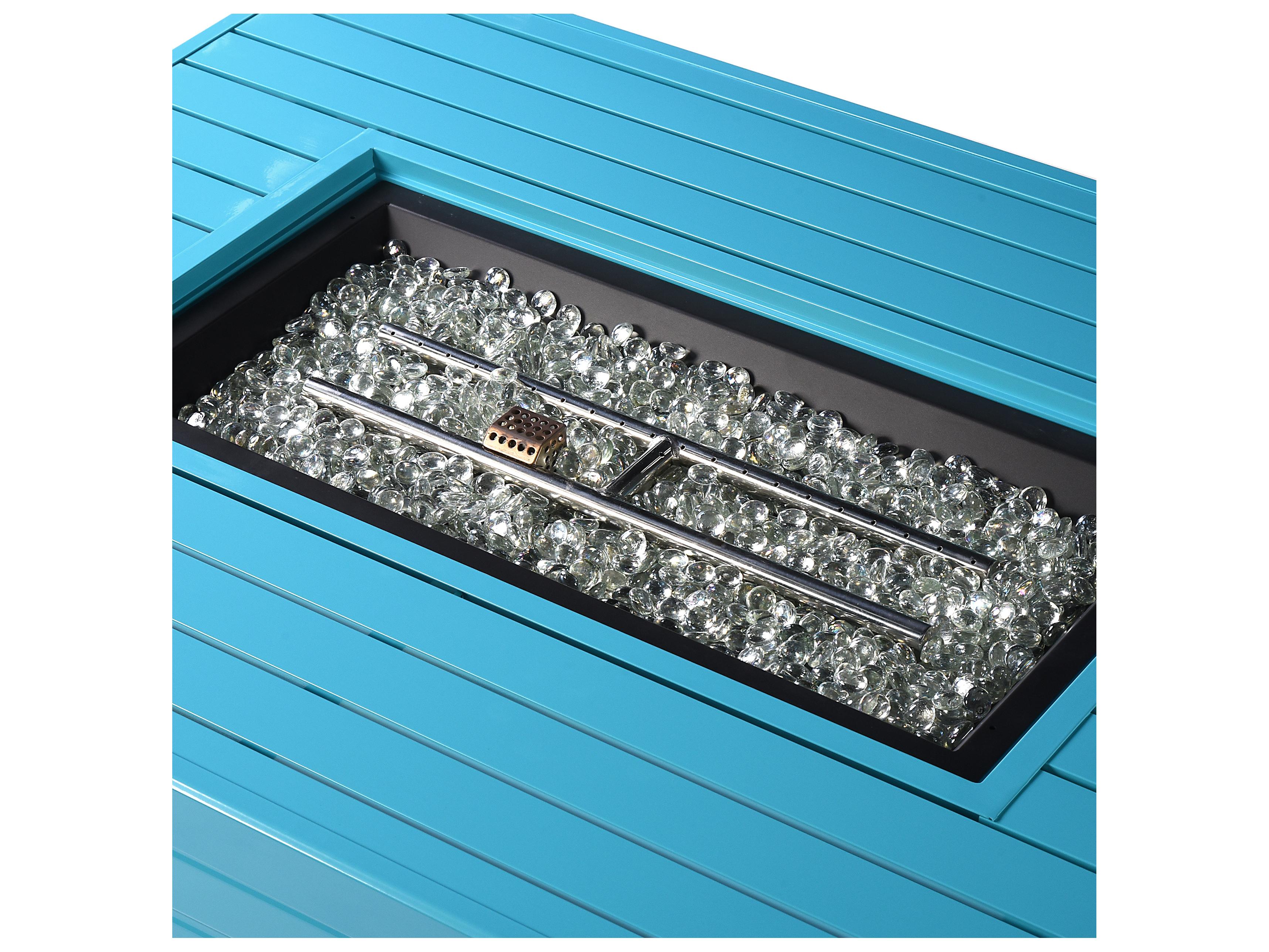 Oakland Living Rectangular Aluminum Propane Outdoor Patio Fire Pit Table