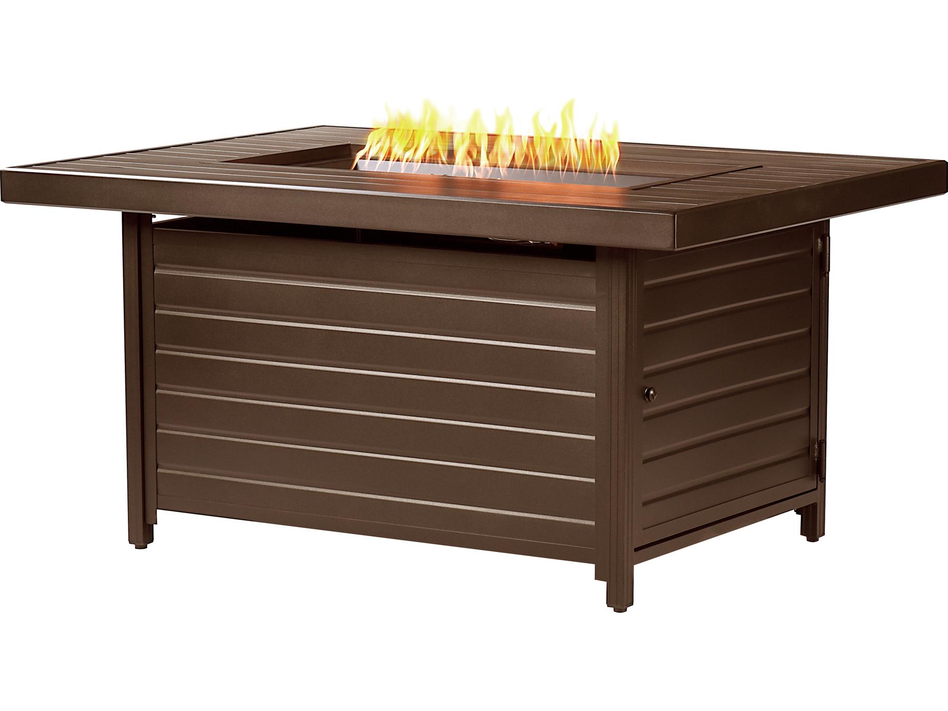 Oakland Living Rectangular Aluminum Propane Patio Fire Pit Table