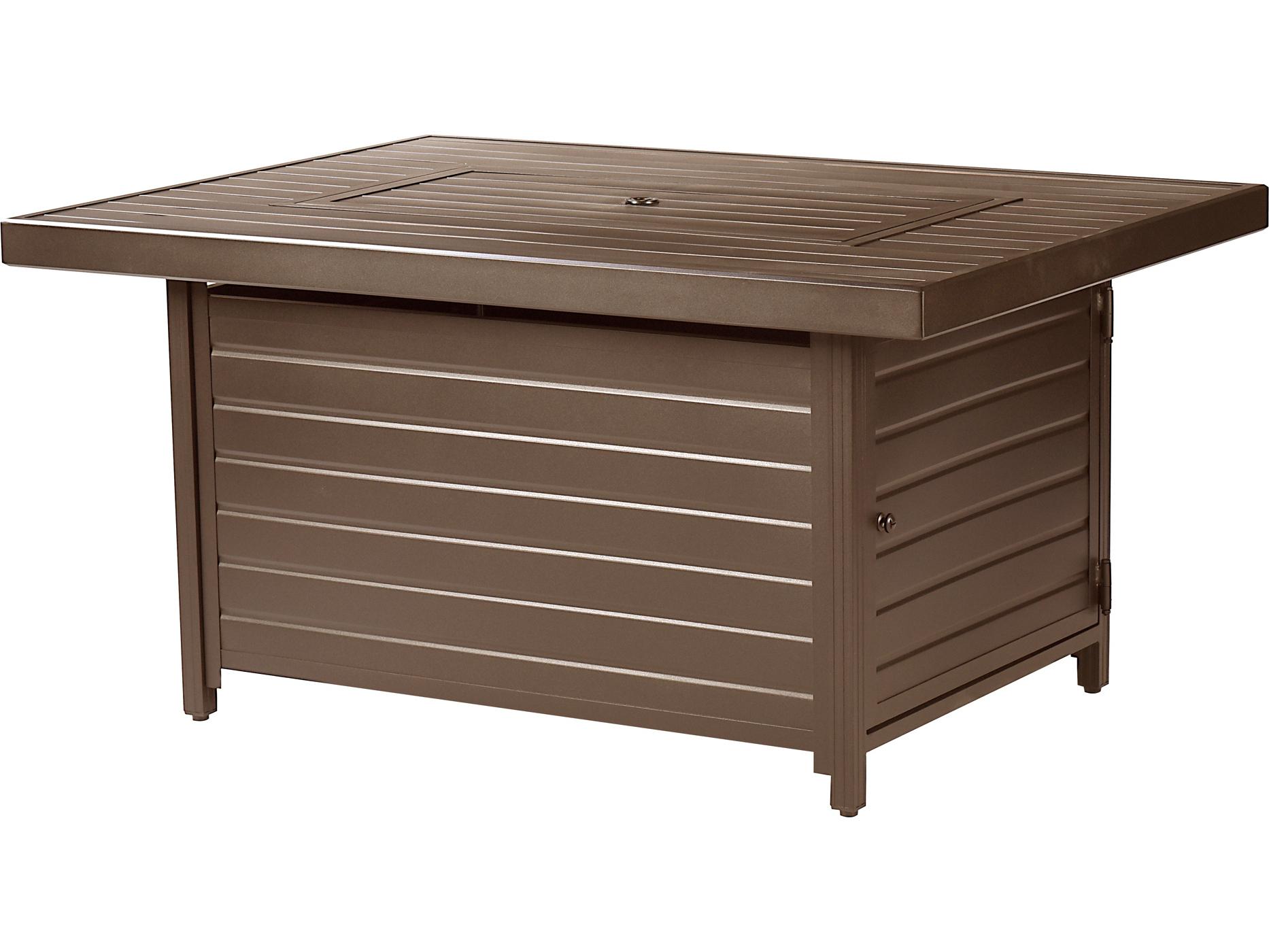 Oakland Living Rectangular Aluminum Propane Patio Fire Pit Table