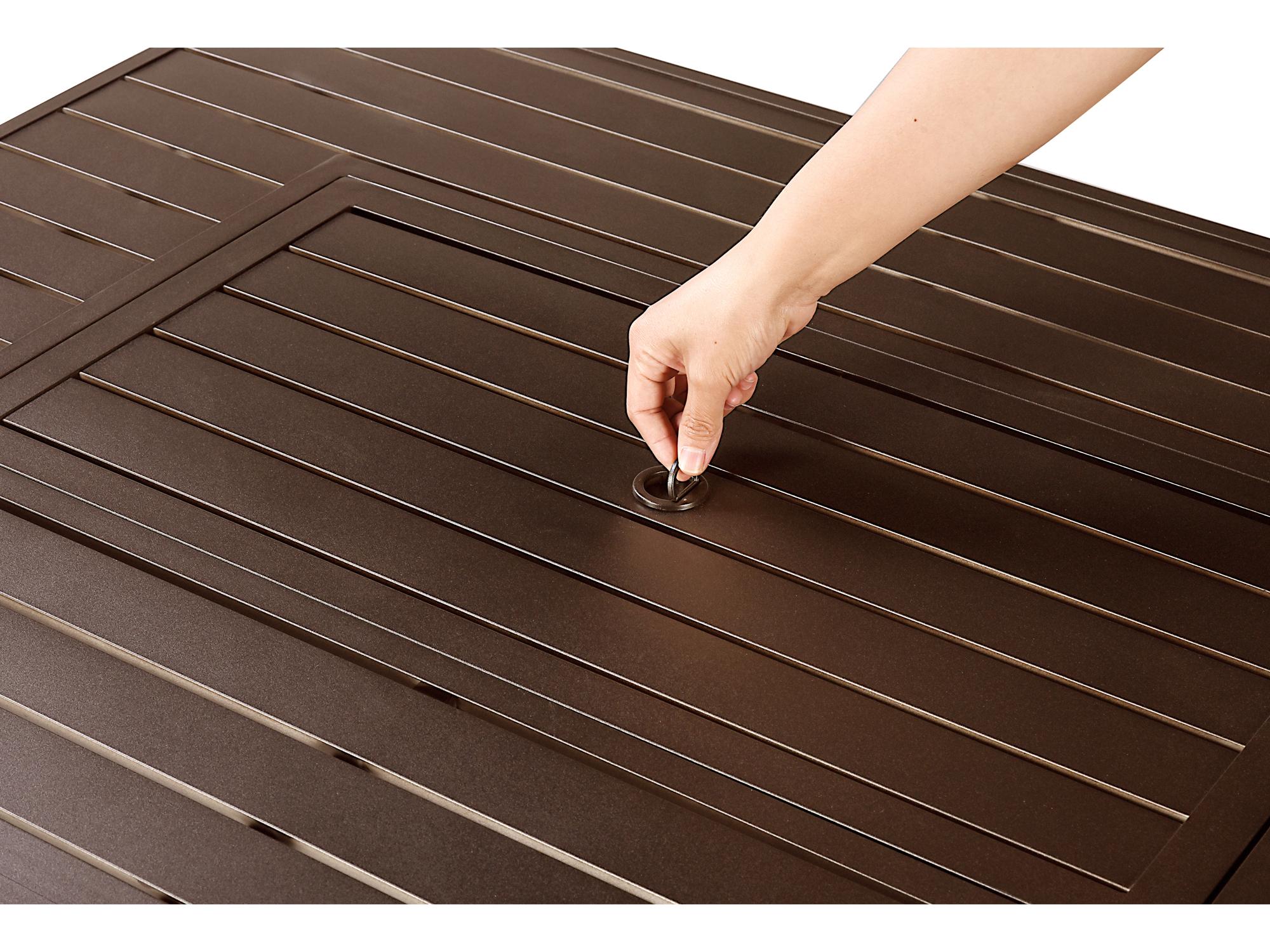 Oakland Living Rectangular Aluminum Propane Patio Fire Pit Table