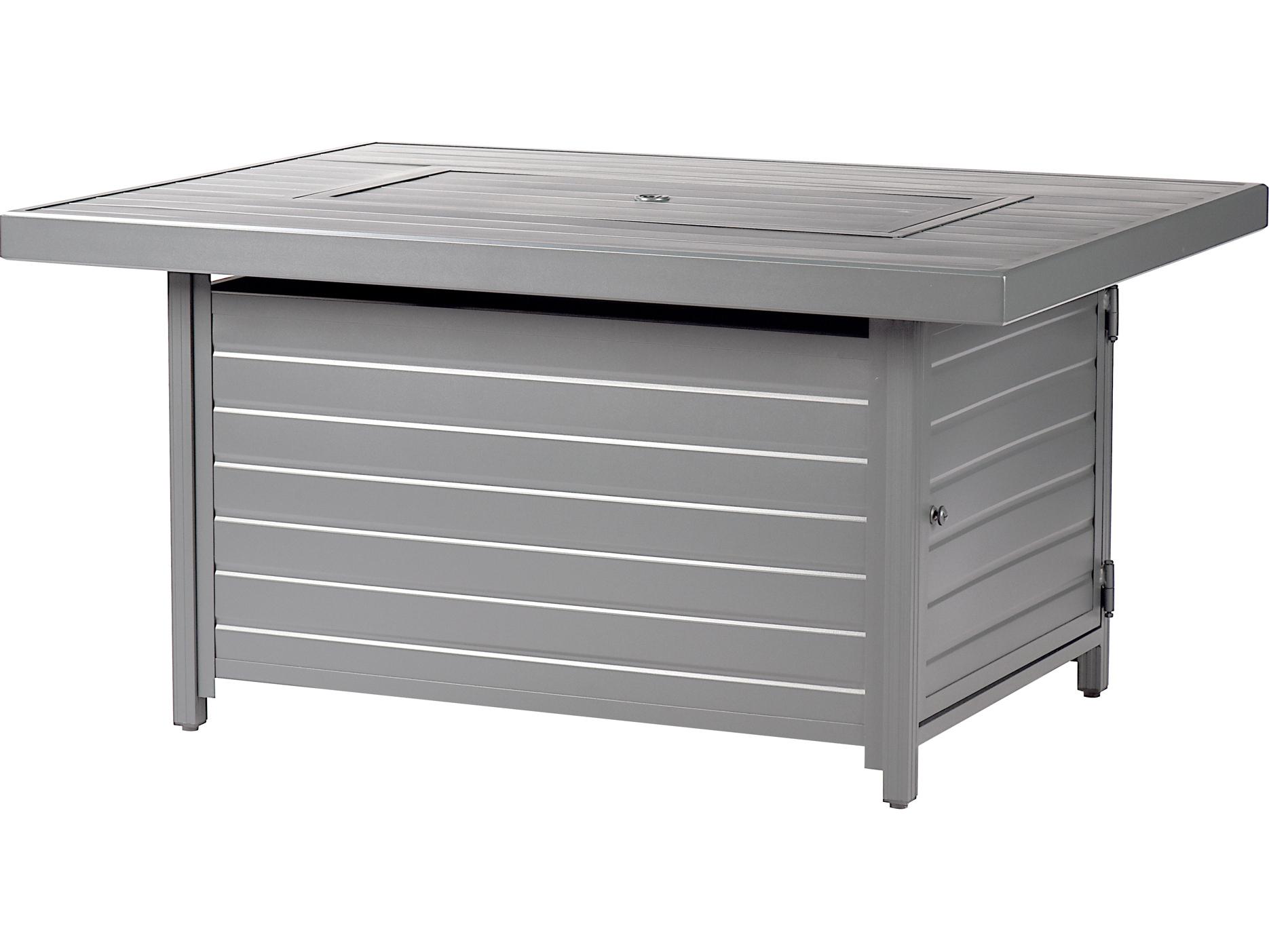 Oakland Living Rectangular Aluminum Propane Outdoor Patio Fire Pit Table