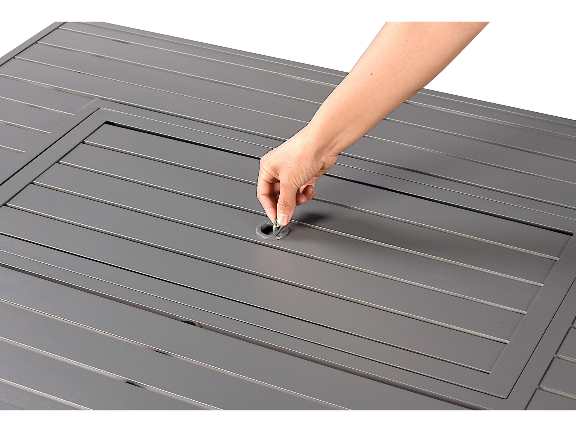 Oakland Living Rectangular Aluminum Propane Outdoor Patio Fire Pit Table