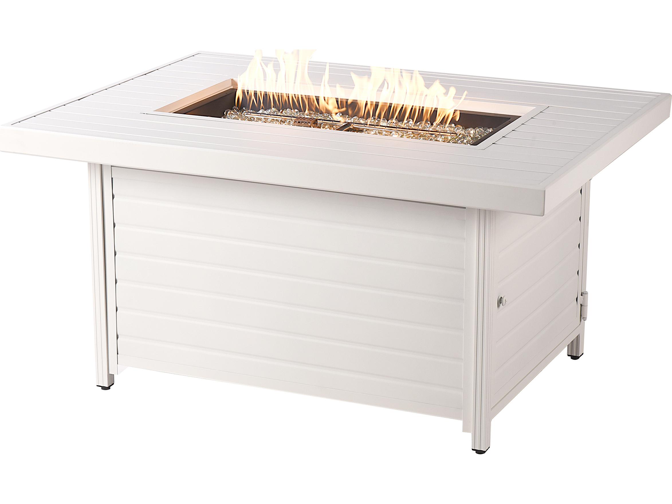 Oakland Living Rectangular Aluminum Propane Outdoor Fire Pit Table