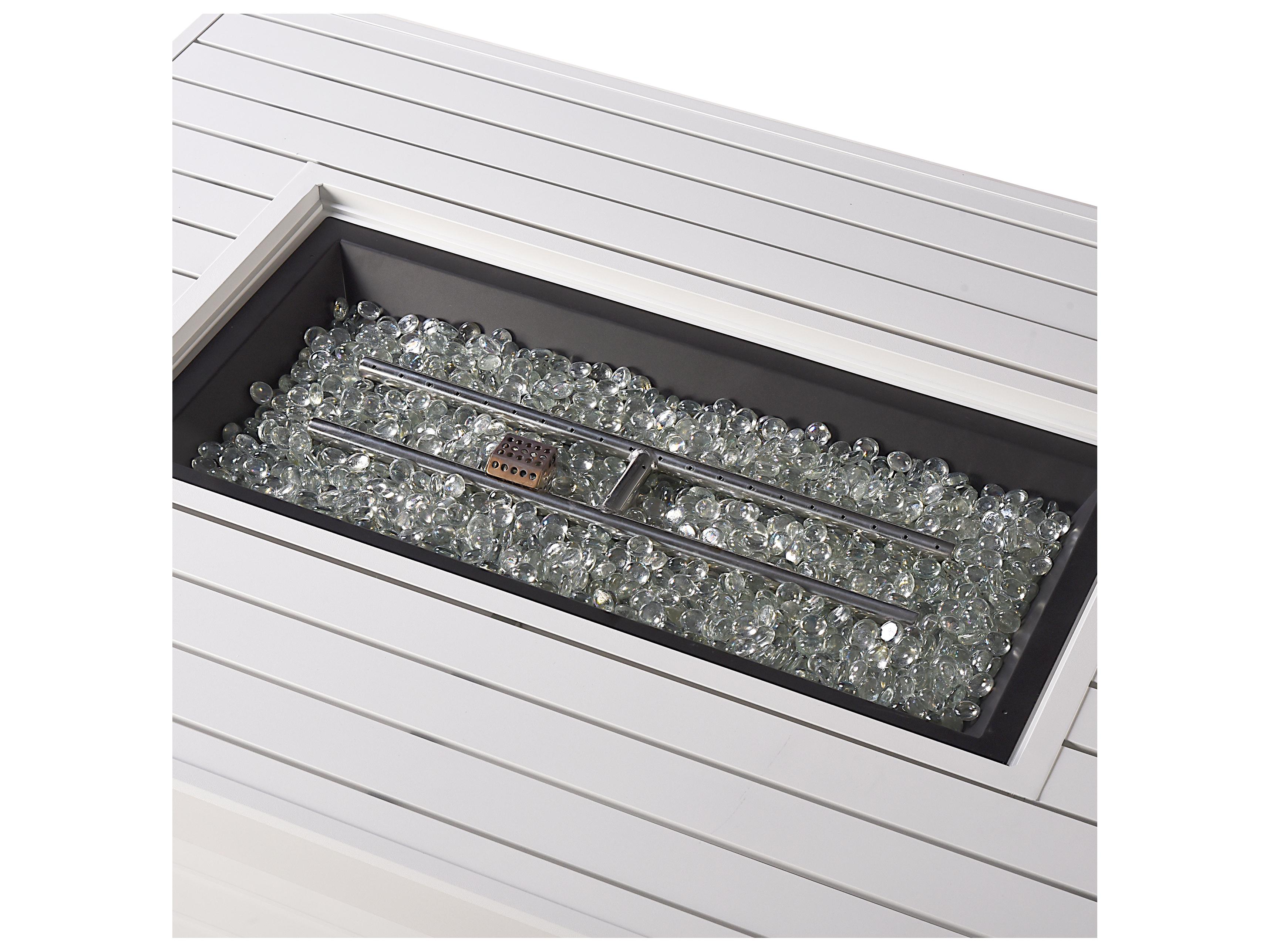 Oakland Living Rectangular Aluminum Propane Outdoor Fire Pit Table