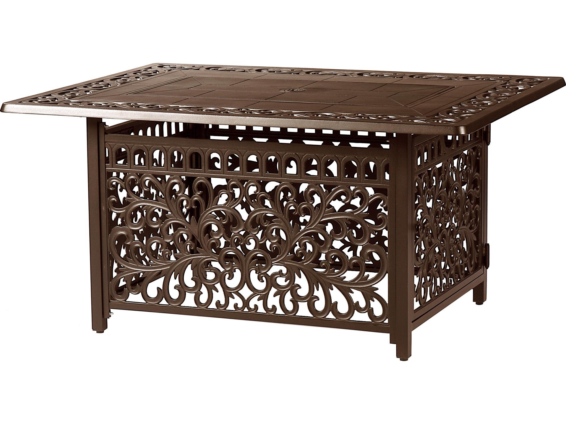 Oakland Living Rectangular Aluminum Propane Patio Fire Pit Table