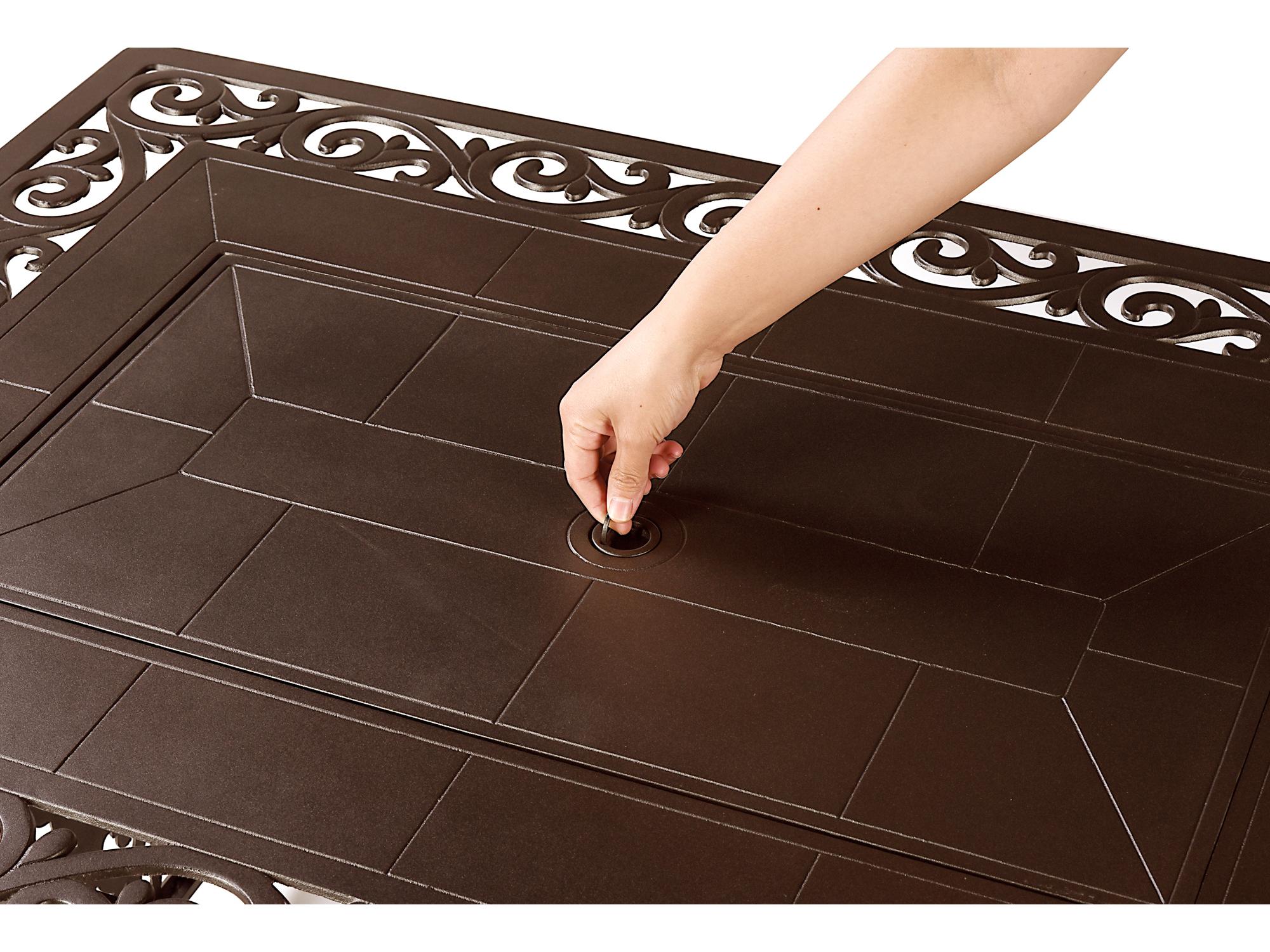 Oakland Living Rectangular Aluminum Propane Patio Fire Pit Table