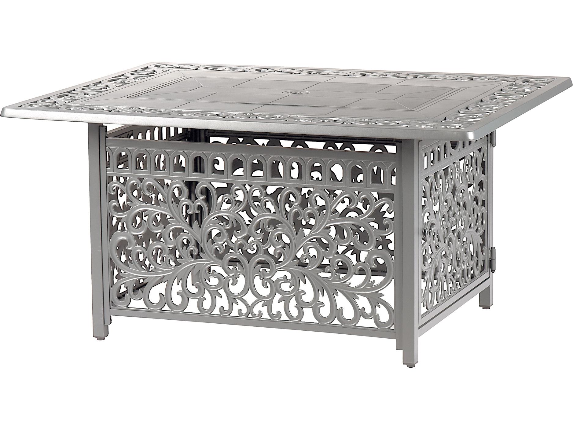 Oakland Living Rectangular Aluminum Propane Outdoor Fire Pit Table