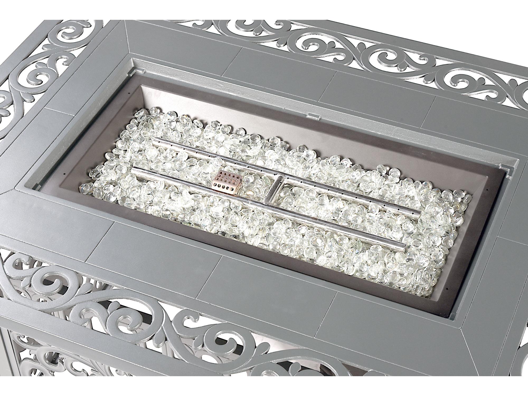 Oakland Living Rectangular Aluminum Propane Outdoor Fire Pit Table