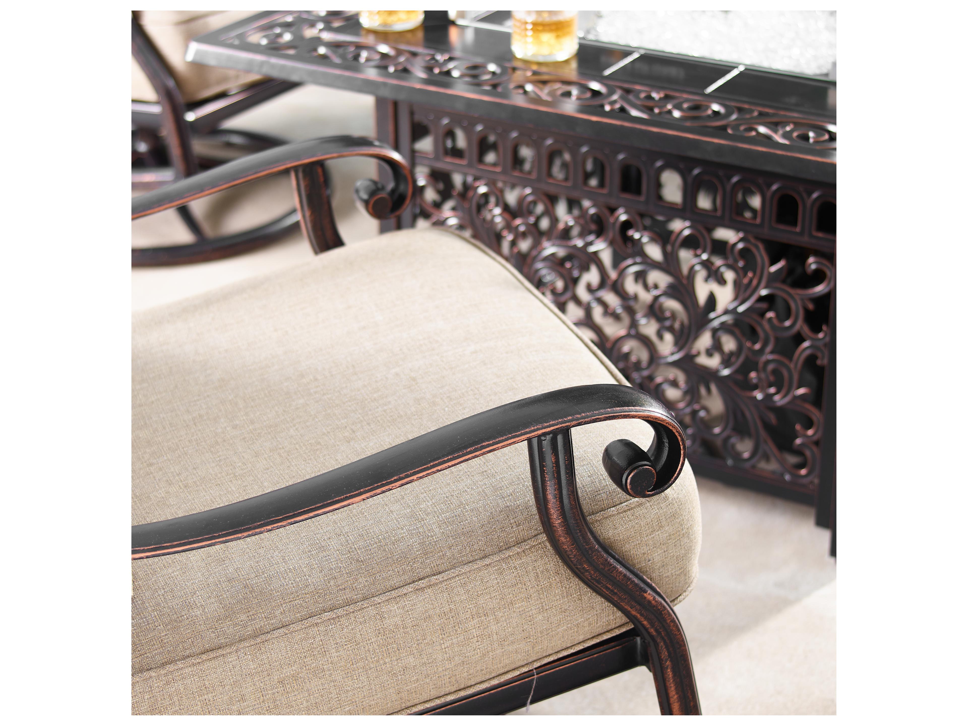 Oakland Living Aluminum 48'' Rectangular Fire Pit Table Set