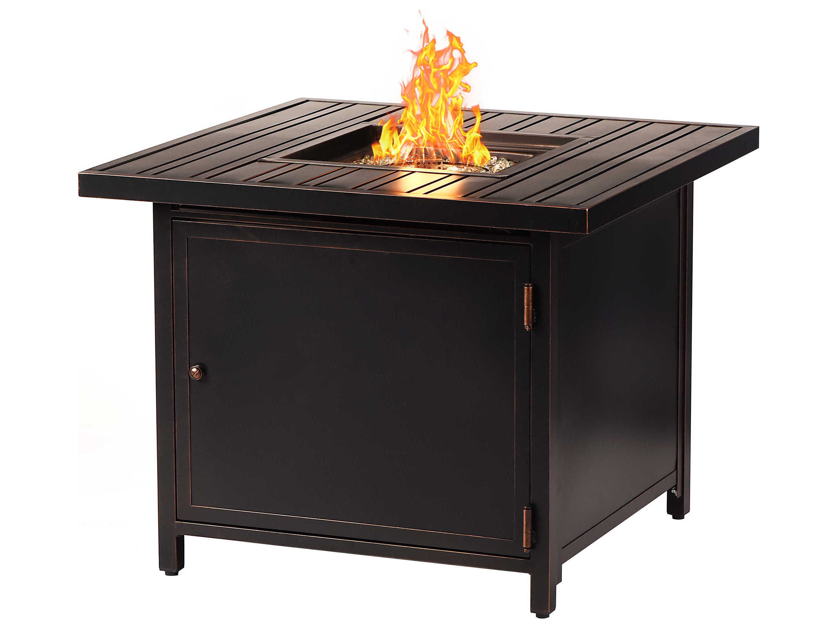 Oakland Living Aluminum Cushion 32'' Square Fire Pit Table Set