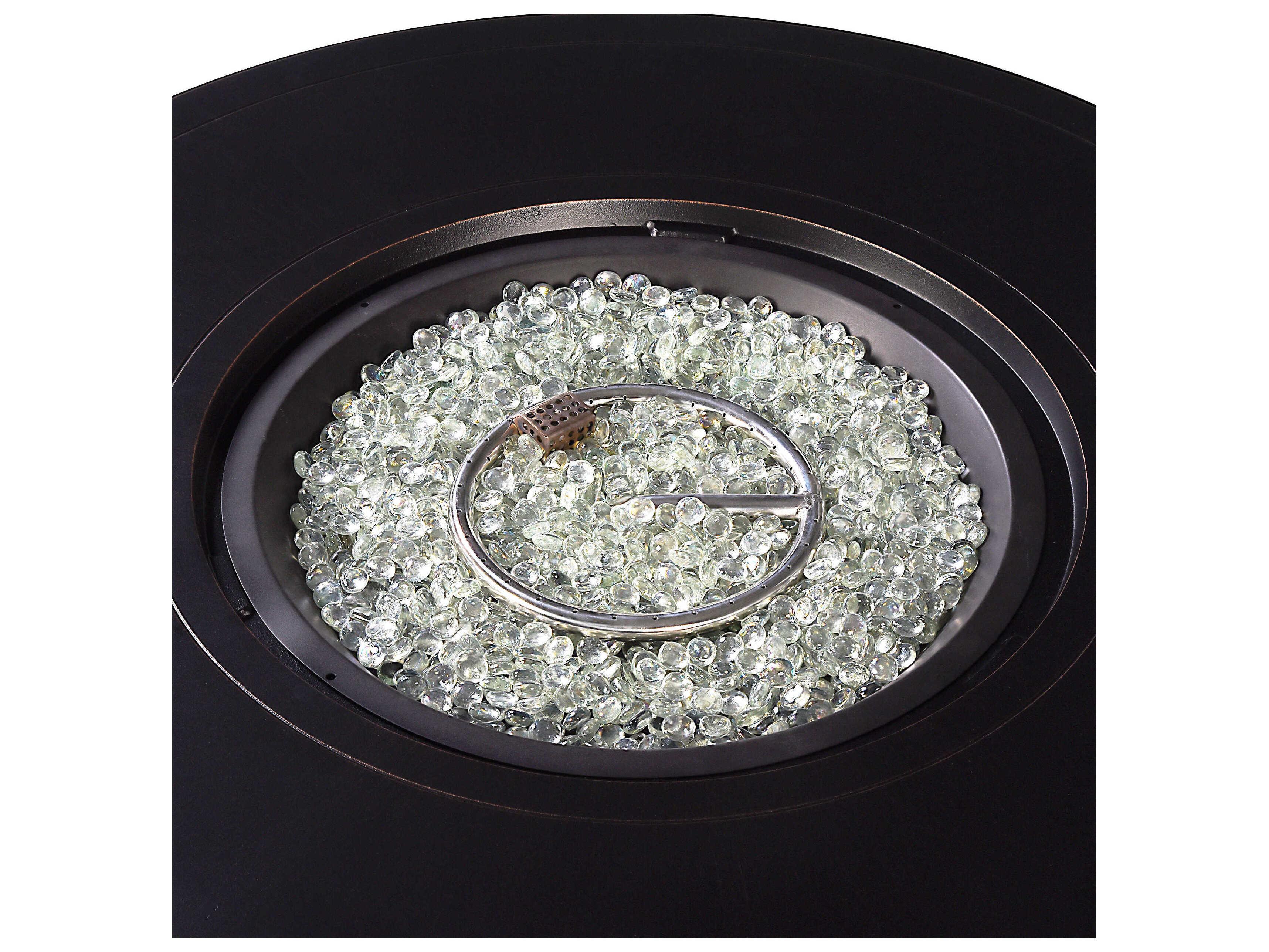 Oakland Living Aluminum Cushion 44'' Round Fire Pit Table Set