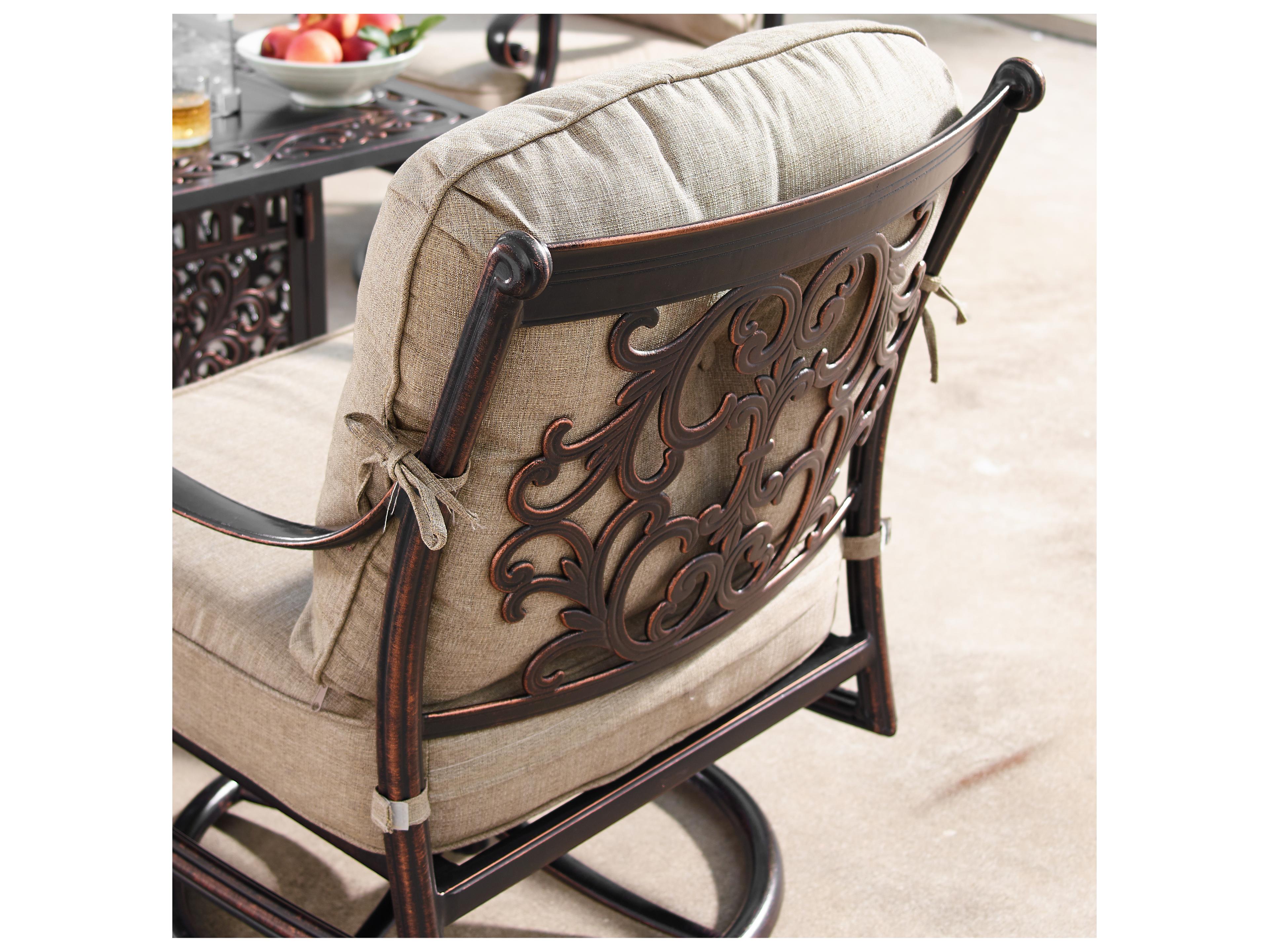 Oakland Living Aluminum 42'' Square Fire Pit Table Set