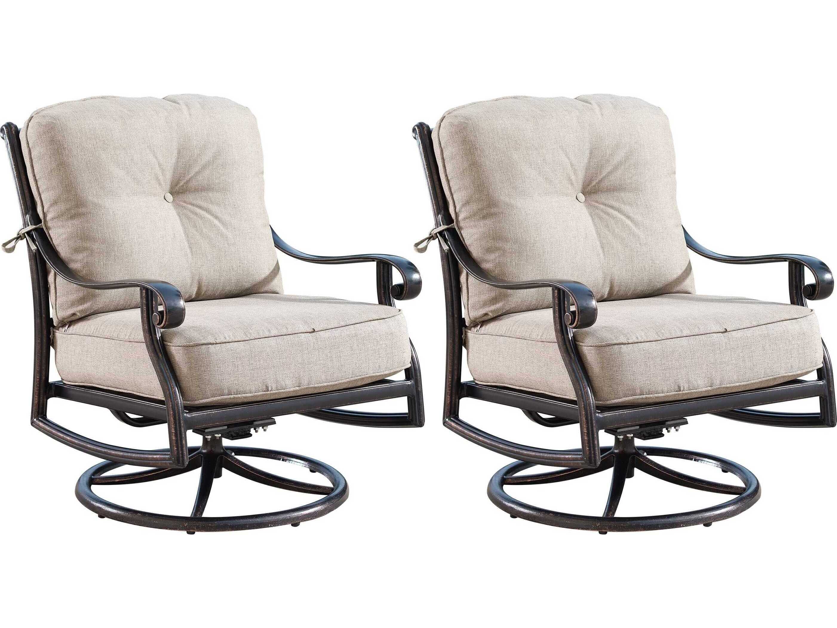 Oakland Living Aluminum Cushion 44'' Round Fire Pit Table Set