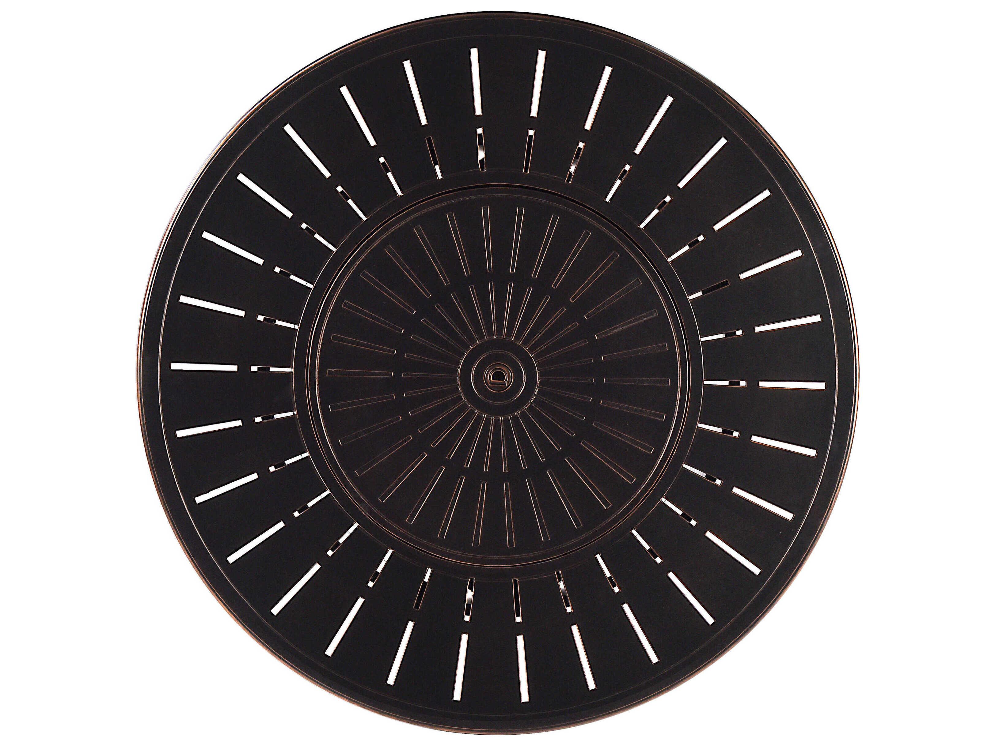 Oakland Living Aluminum Cushion 44'' Round Fire Pit Table Set