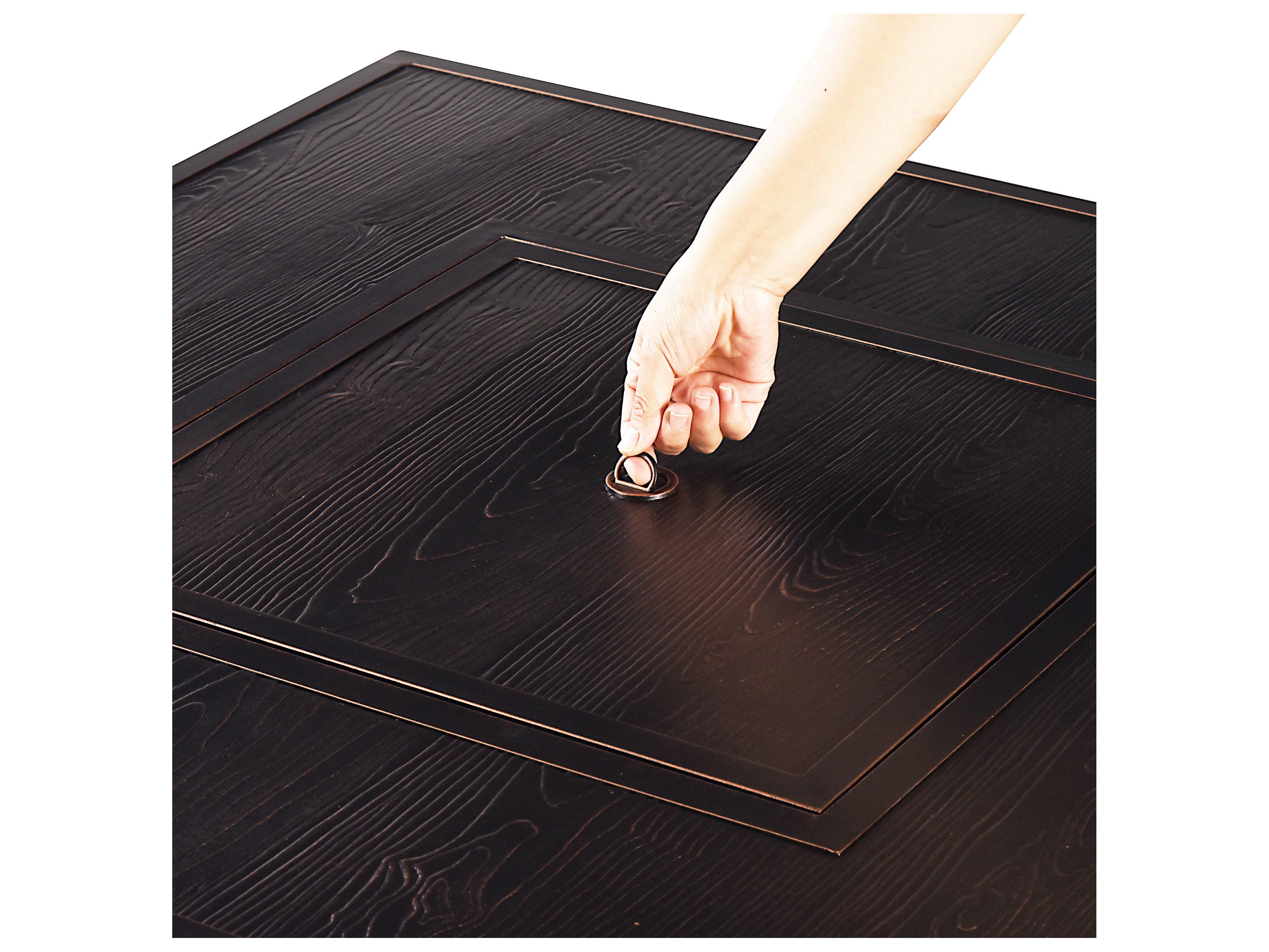 Oakland Living Aluminum Square Propane Outdoor Patio Fire Pit Table with Fire Beads