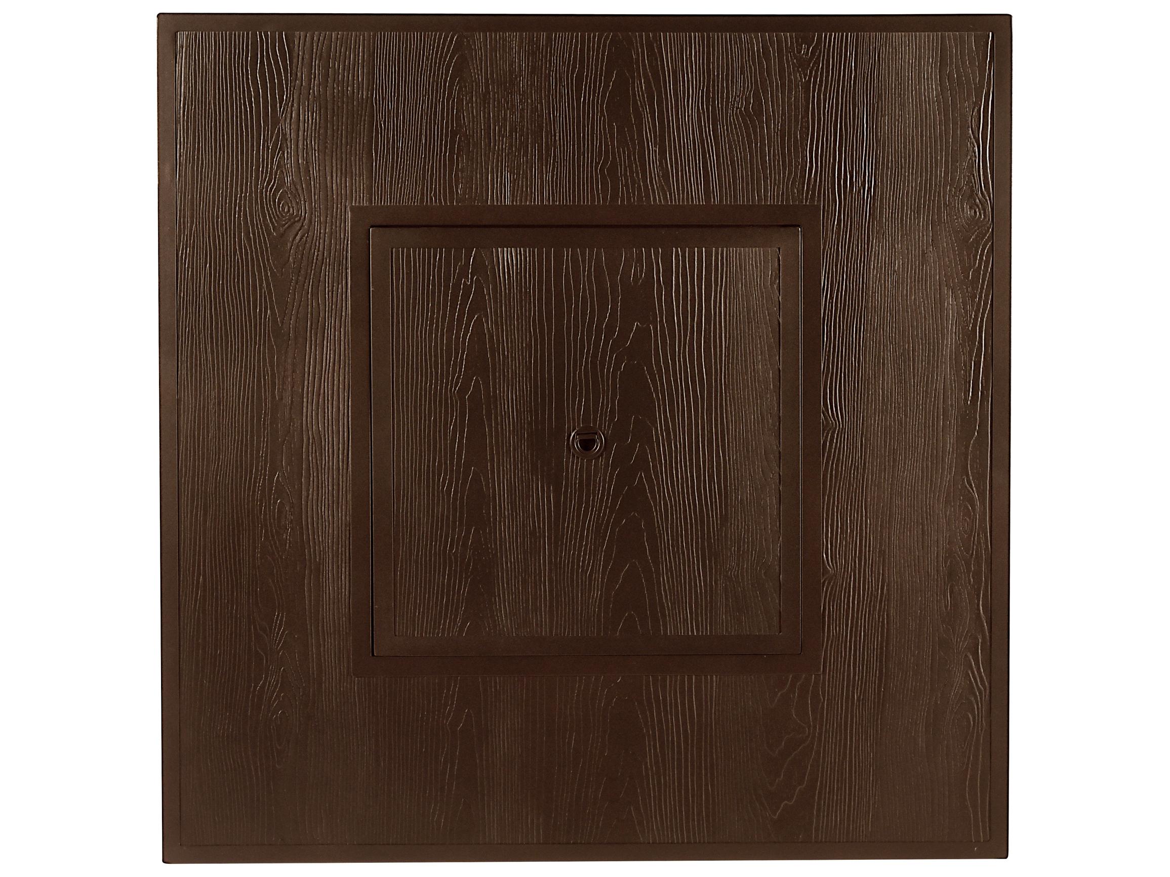 Oakland Living Square Aluminum Propane Patio Fire Pit Table with Glass Beads