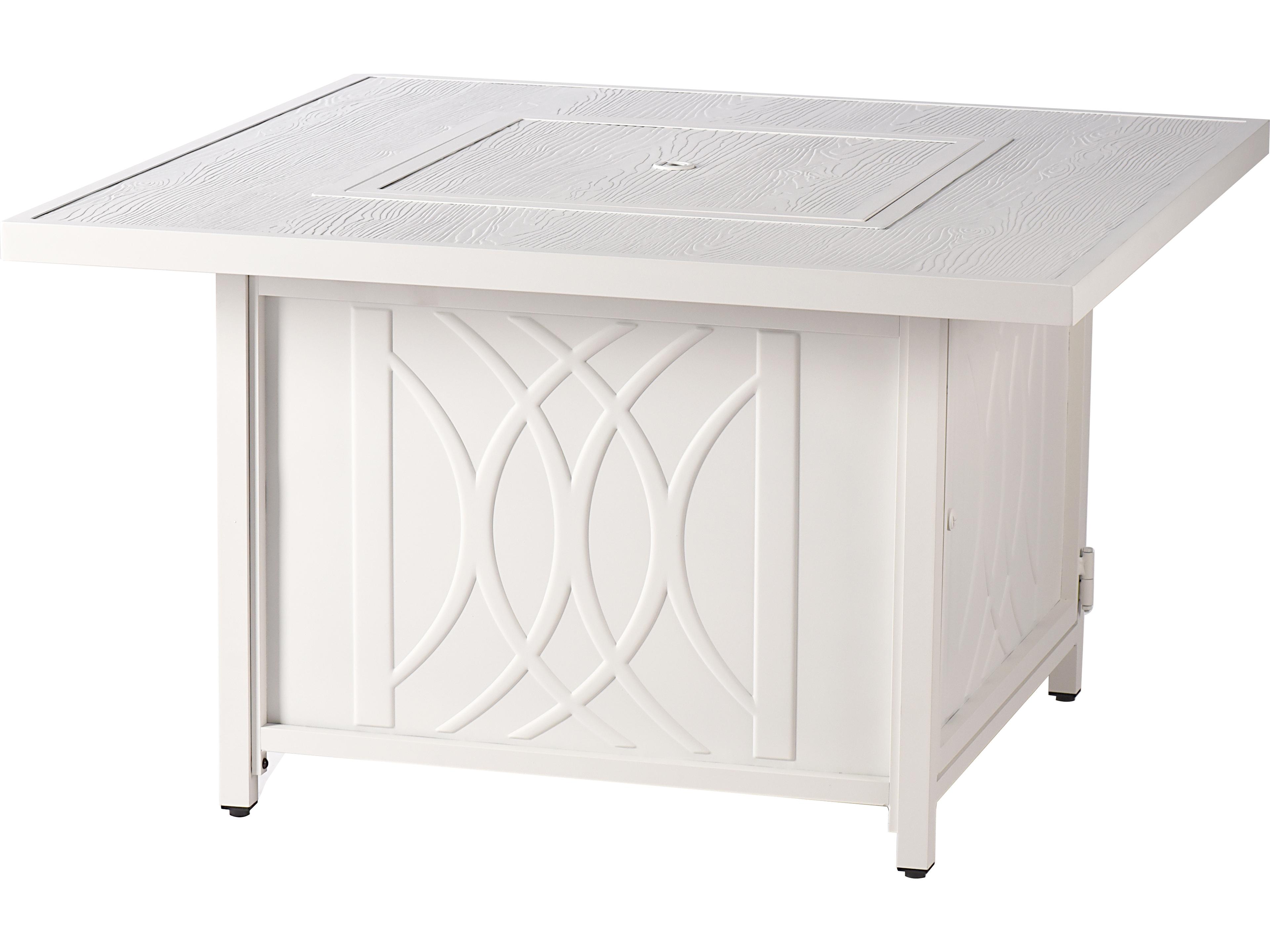 Oakland Living Square Aluminum Propane Outdoor Patio Fire Pit Table with Glass Beads