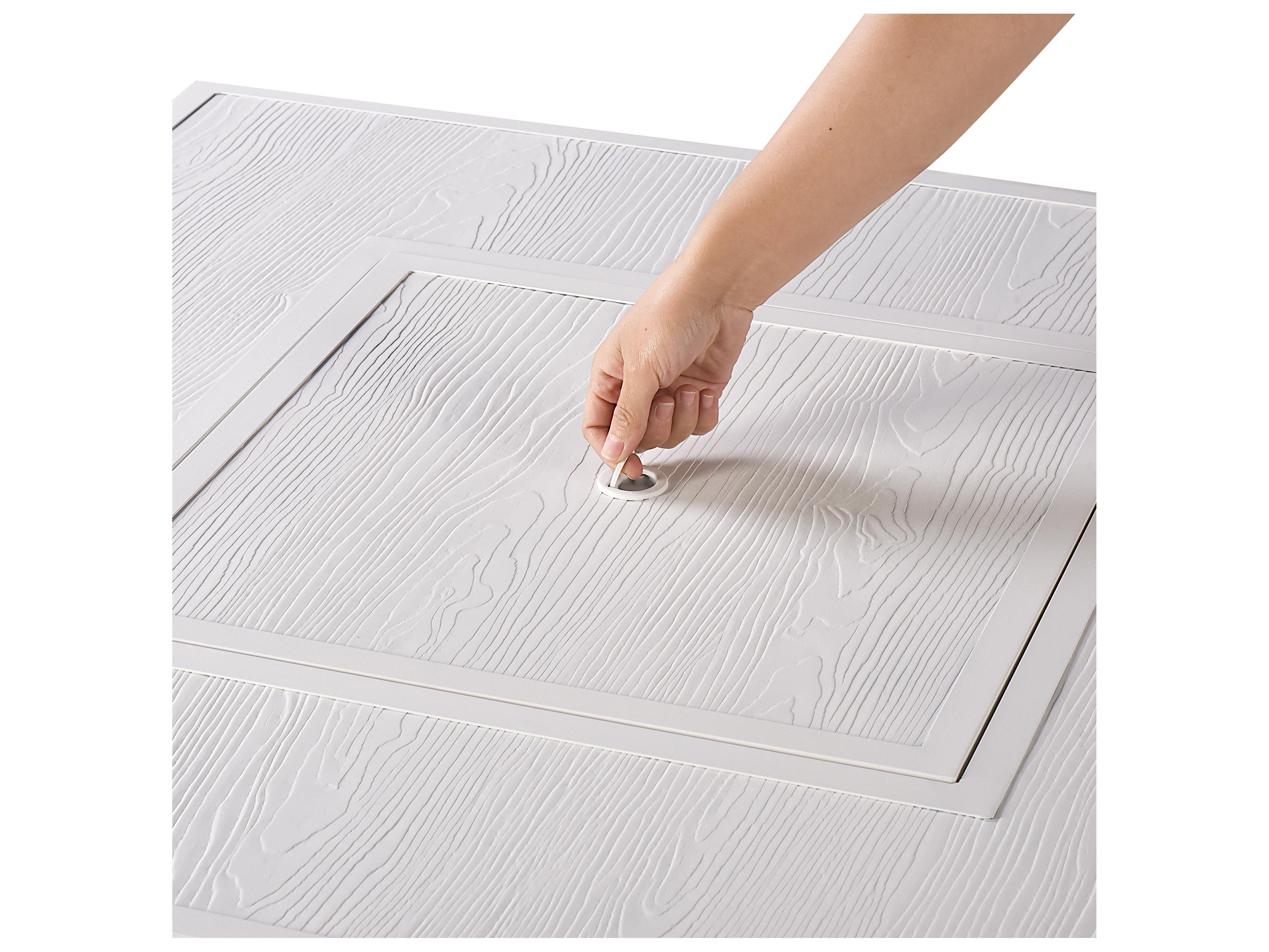 Oakland Living Square Aluminum Propane Outdoor Patio Fire Pit Table with Glass Beads