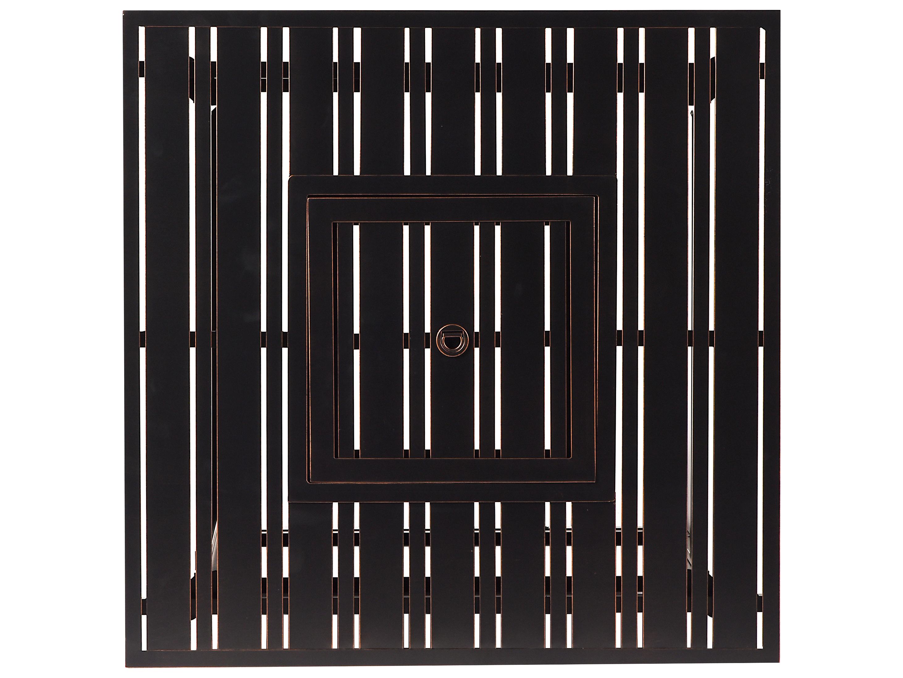 Oakland Living Square Aluminum Propane Patio Fire Pit Table with Glass Beads