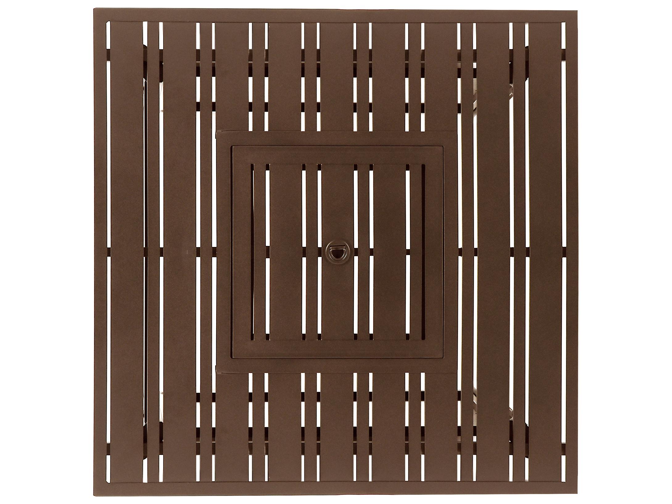 Oakland Living Square Aluminum Propane Outdoor Patio Fire Pit Table with Glass Beads