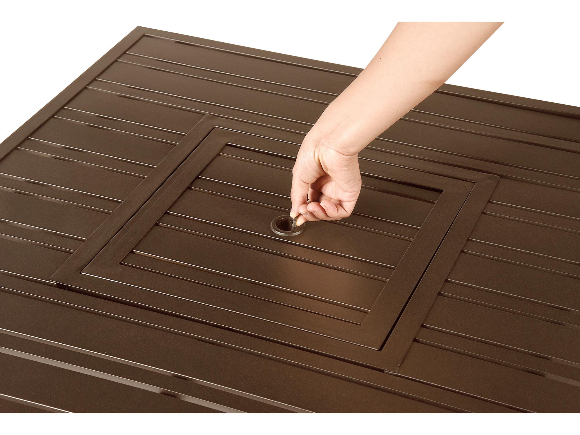 Oakland Living Square Aluminum Propane Outdoor Patio Fire Pit Table with Glass Beads