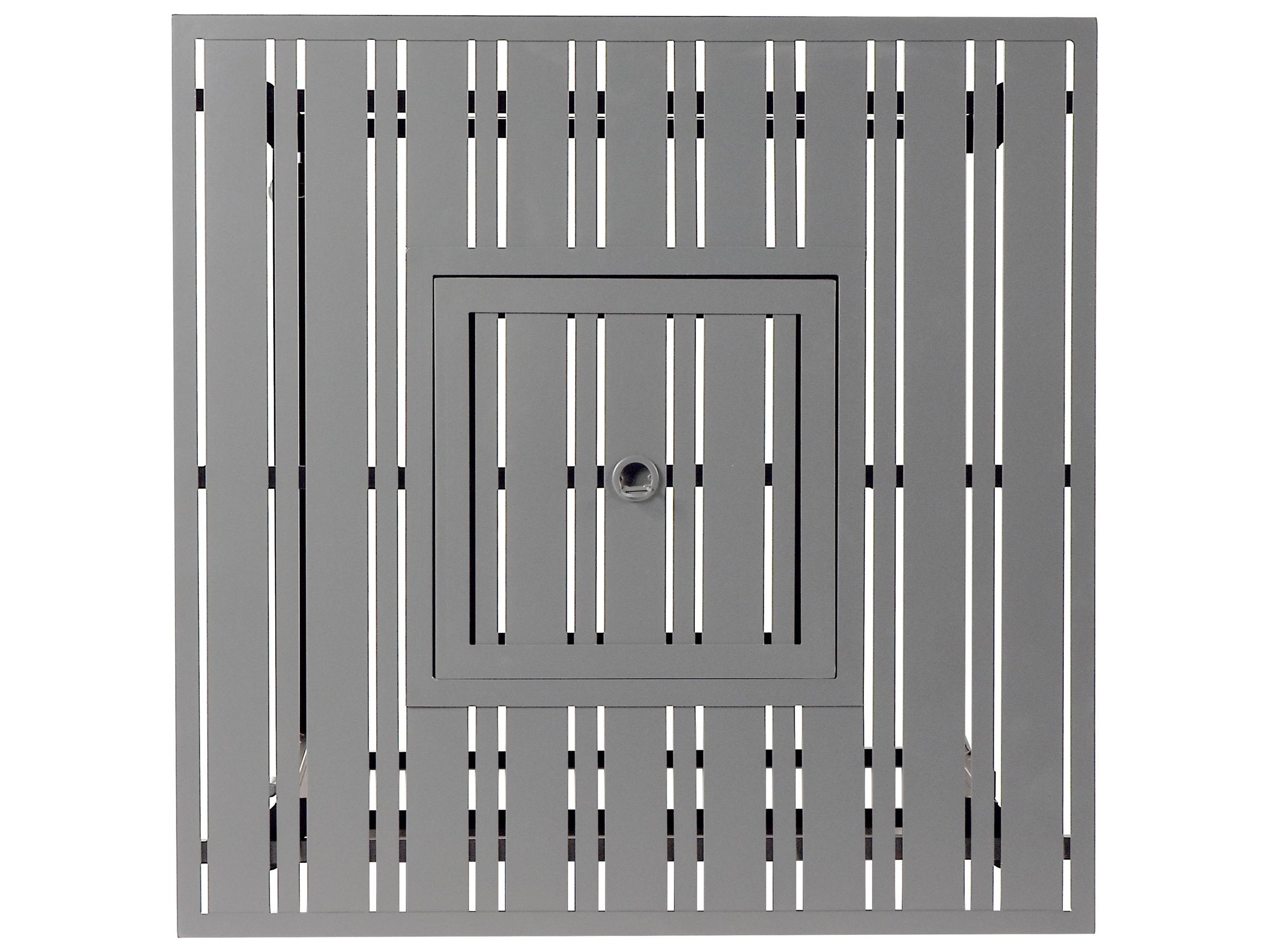 Oakland Living Square Aluminum Propane Outdoor Fire Pit Table with Glass Beads