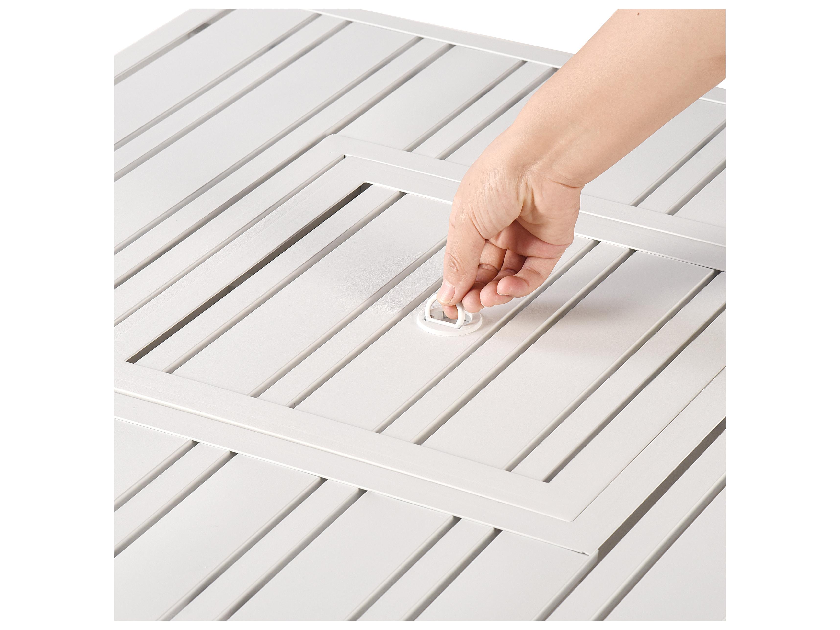 Oakland Living Square Aluminum Propane Patio Fire Pit Table with Glass Beads