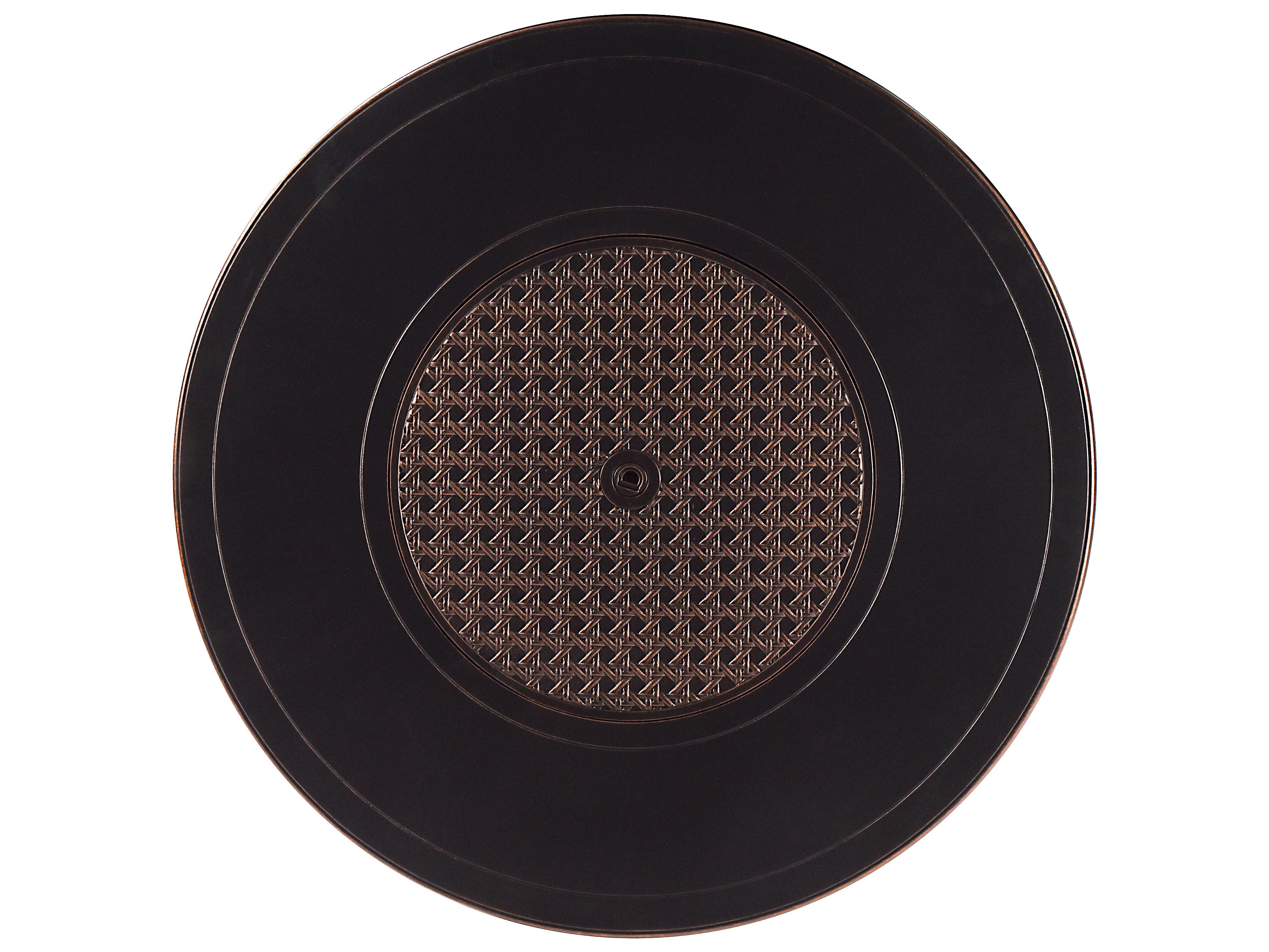 Oakland Living Aluminum Round Propane Outdoor Fire Pit Table with Fire Beads