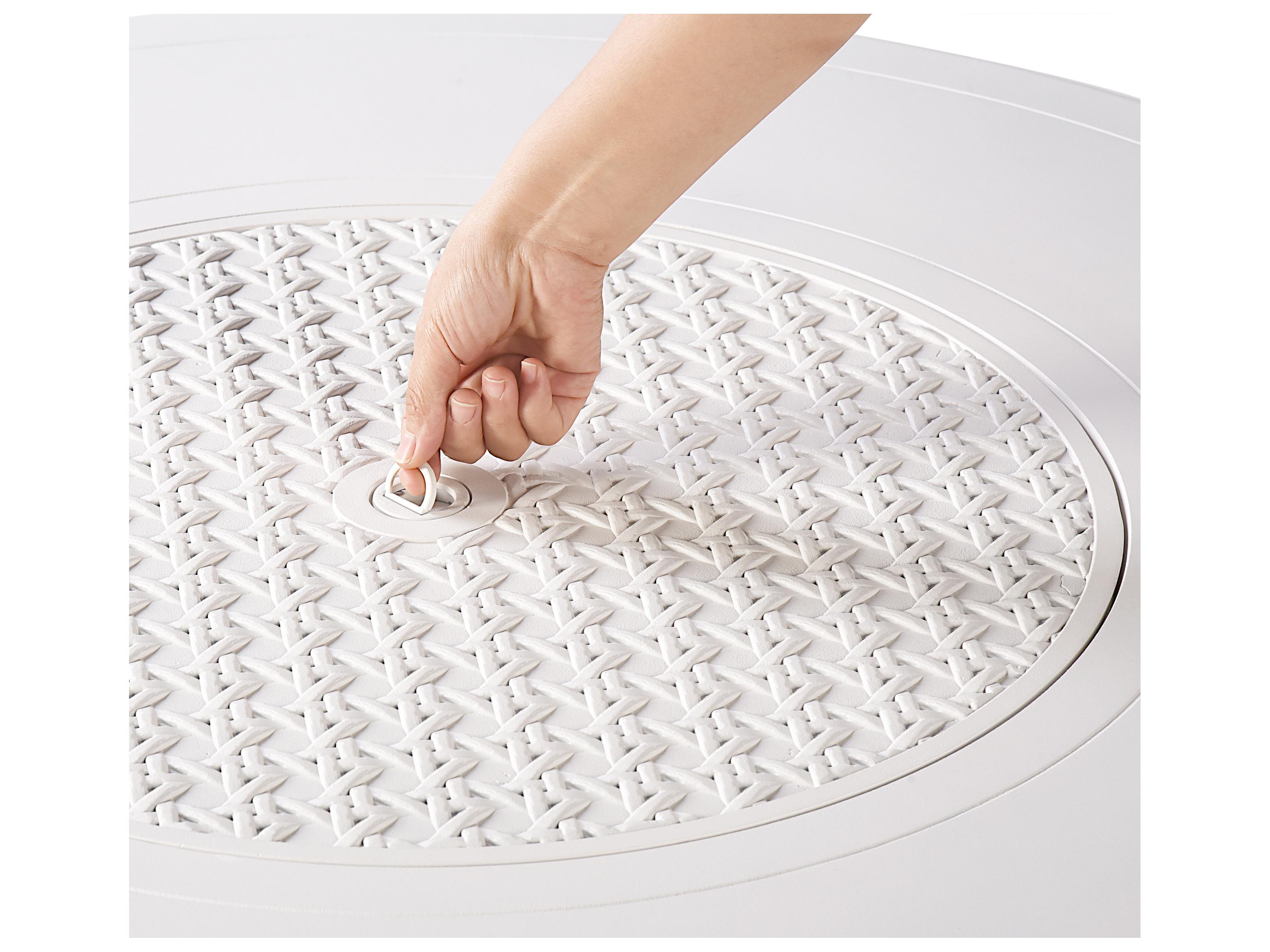 Oakland Living Round Aluminum Propane Outdoor Fire Pit Table with Glass Beads