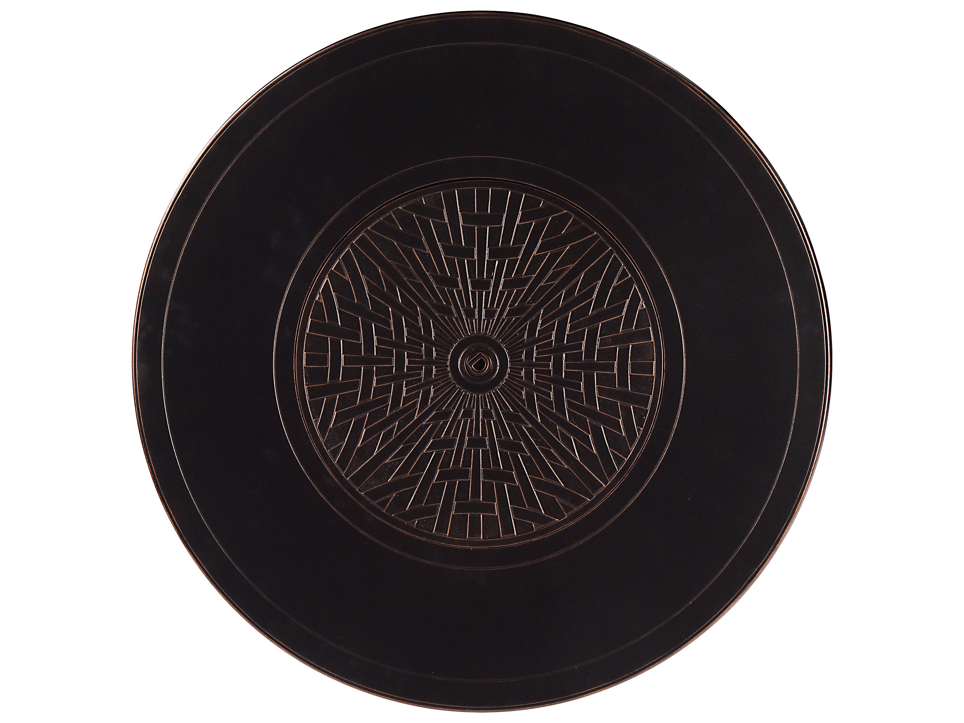 Oakland Living Round Aluminum Propane Outdoor Patio Fire Pit Table with Glass Beads