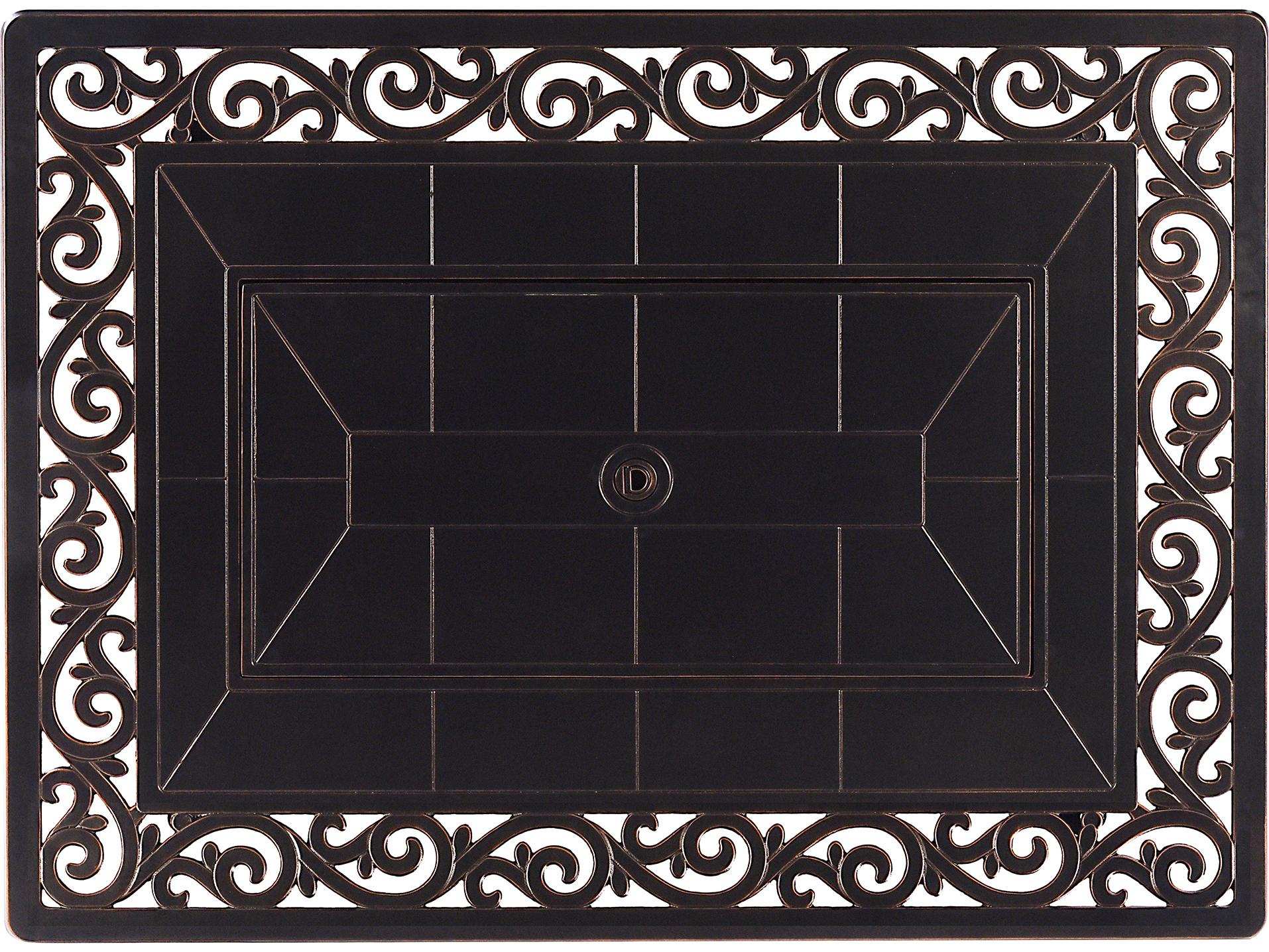 Oakland Living Aluminum 48'' Rectangular Antique Copper Fire Pit Table Set