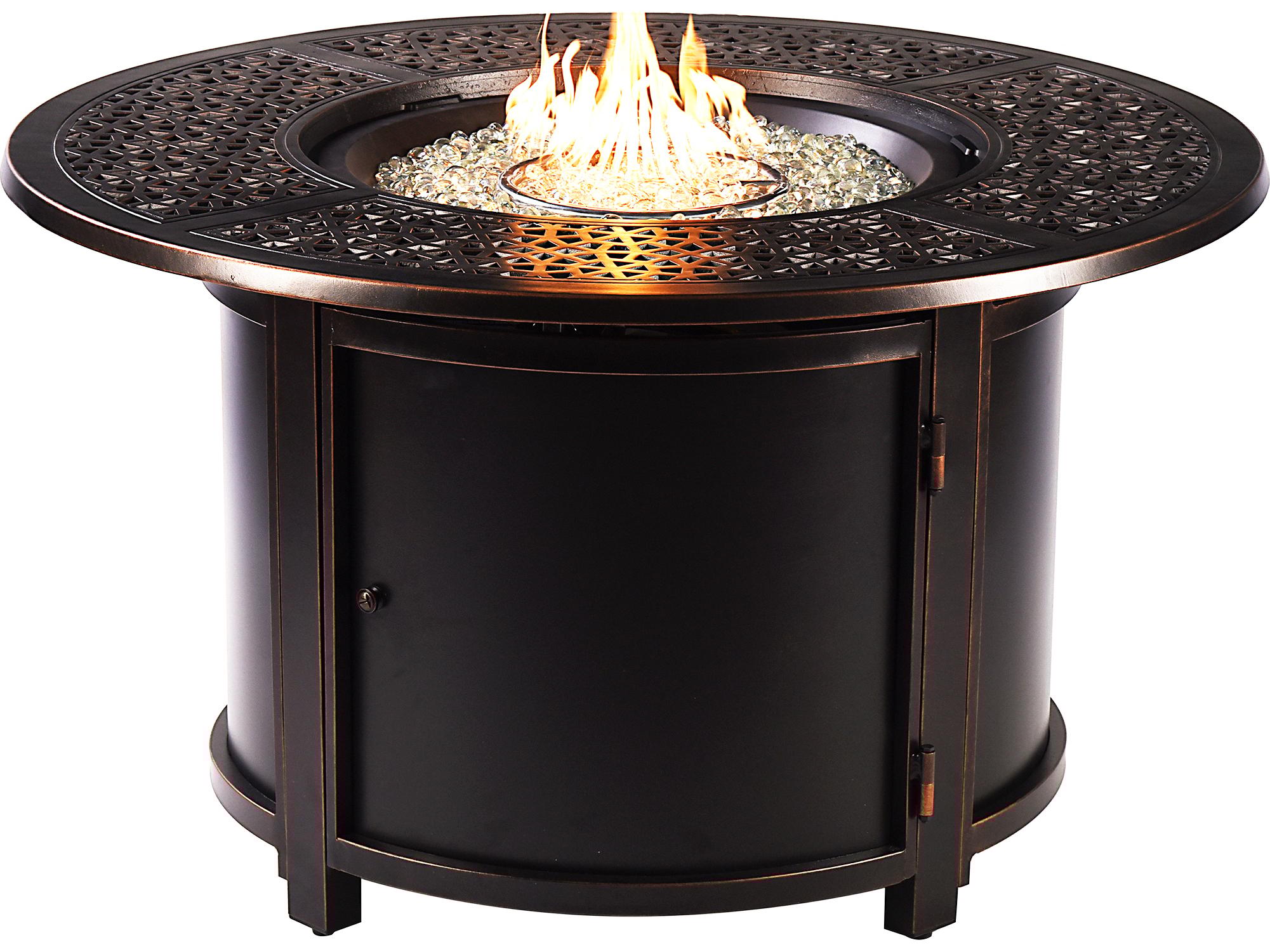 Oakland Living Aluminum 44'' Round Antique Copper Fire Pit Table Set