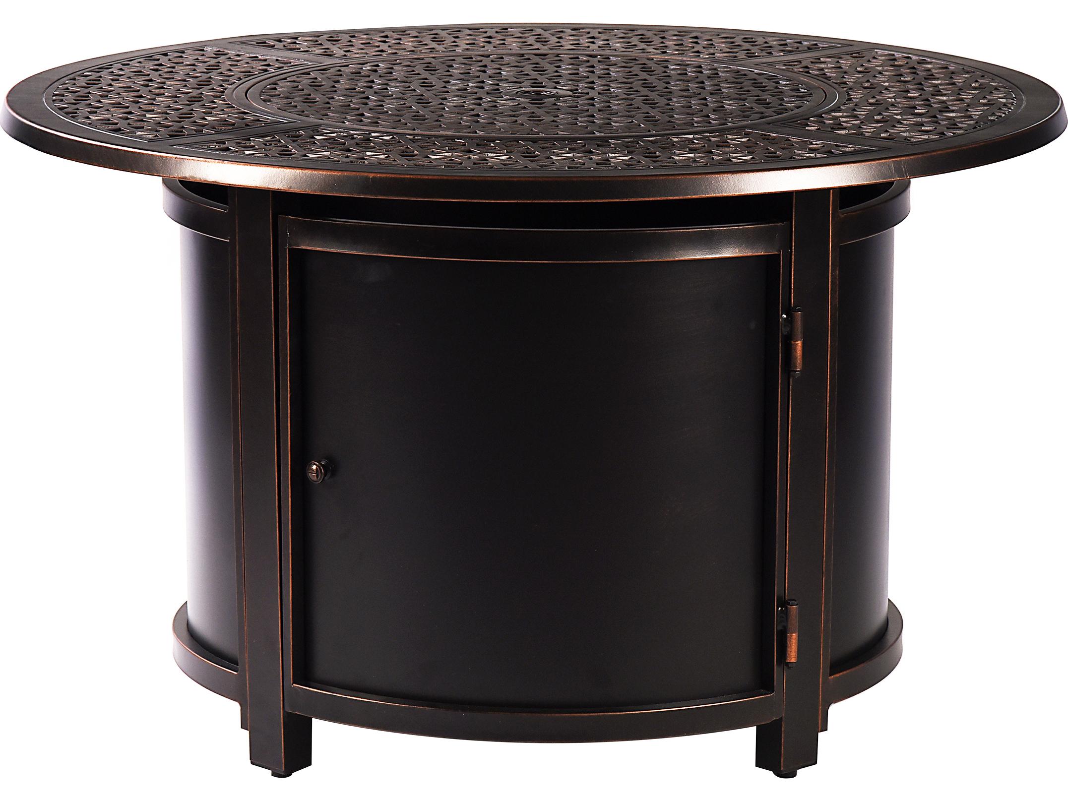 Oakland Living Aluminum 44'' Round Antique Copper Fire Pit Table Set