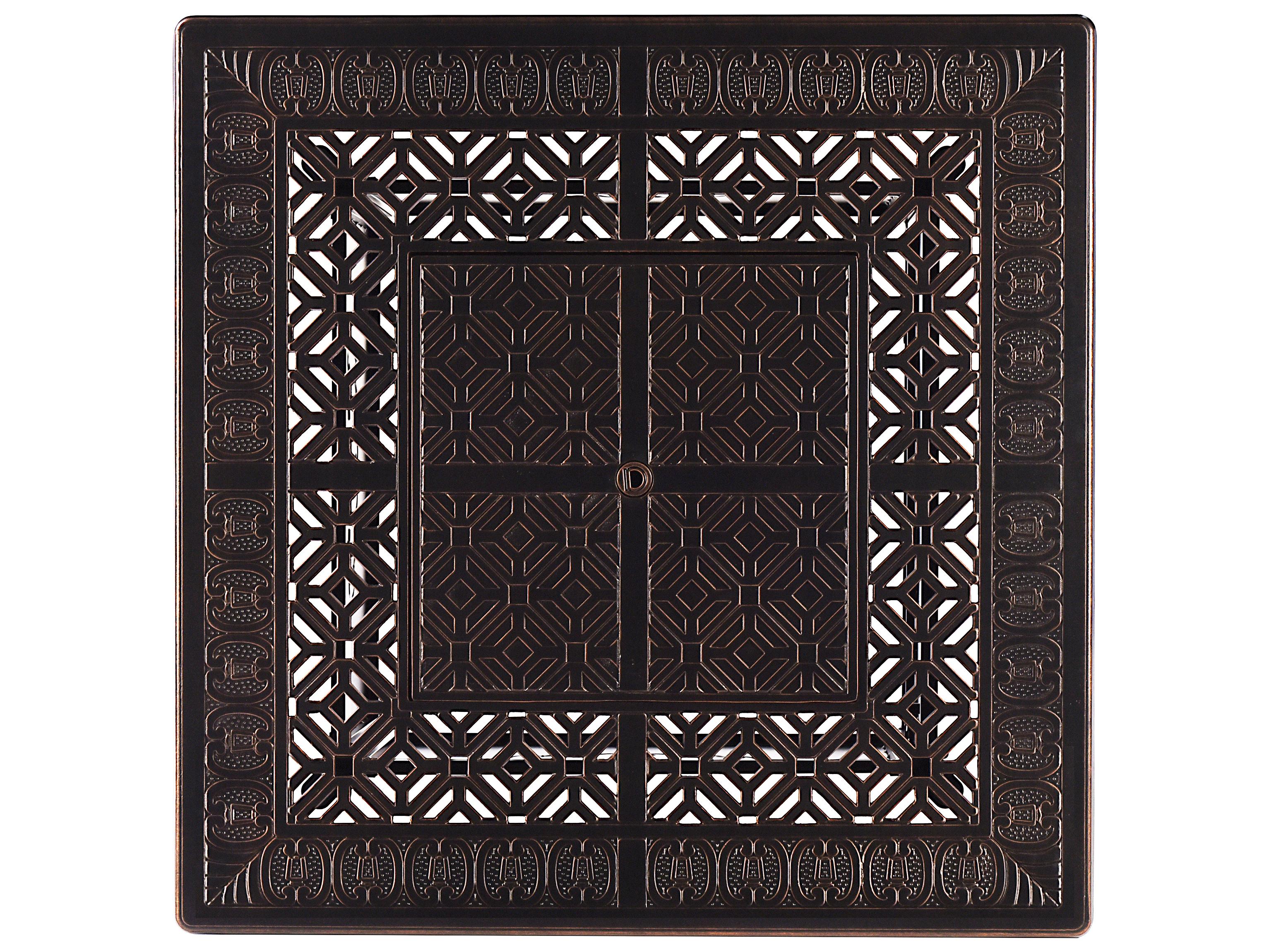 Oakland Living Aluminum 42'' Square Antique Copper Fire Pit Table Set