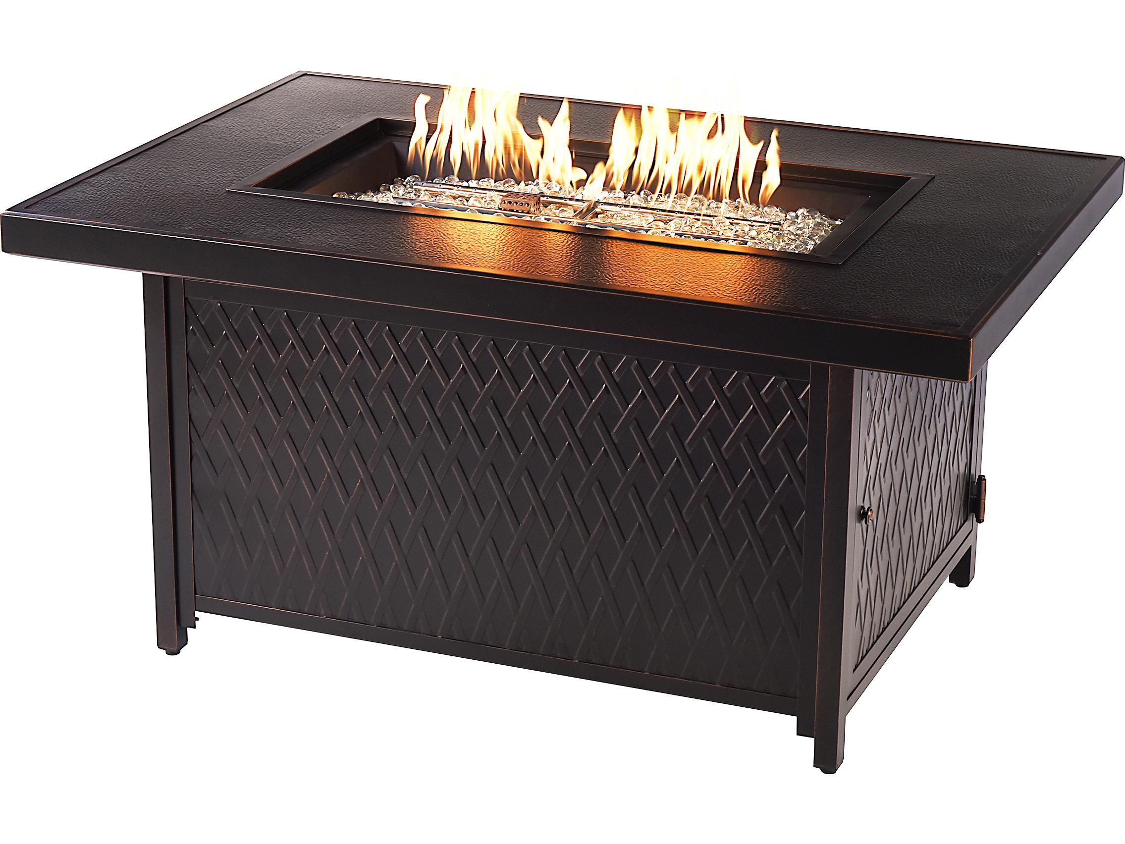 Oakland Living Rectangular Aluminum Propane Outdoor Fire Pit Table
