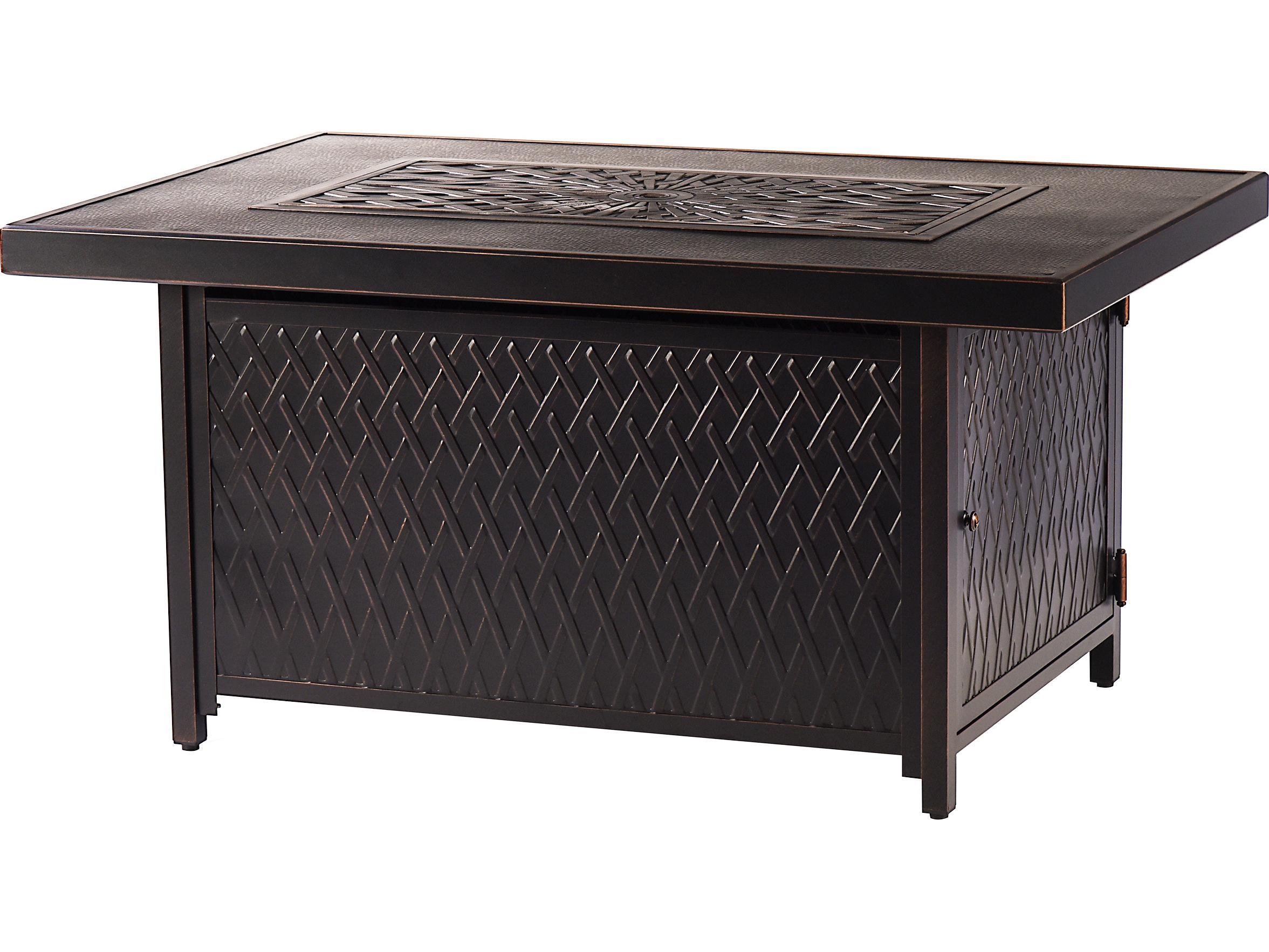 Oakland Living Rectangular Aluminum Propane Outdoor Fire Pit Table