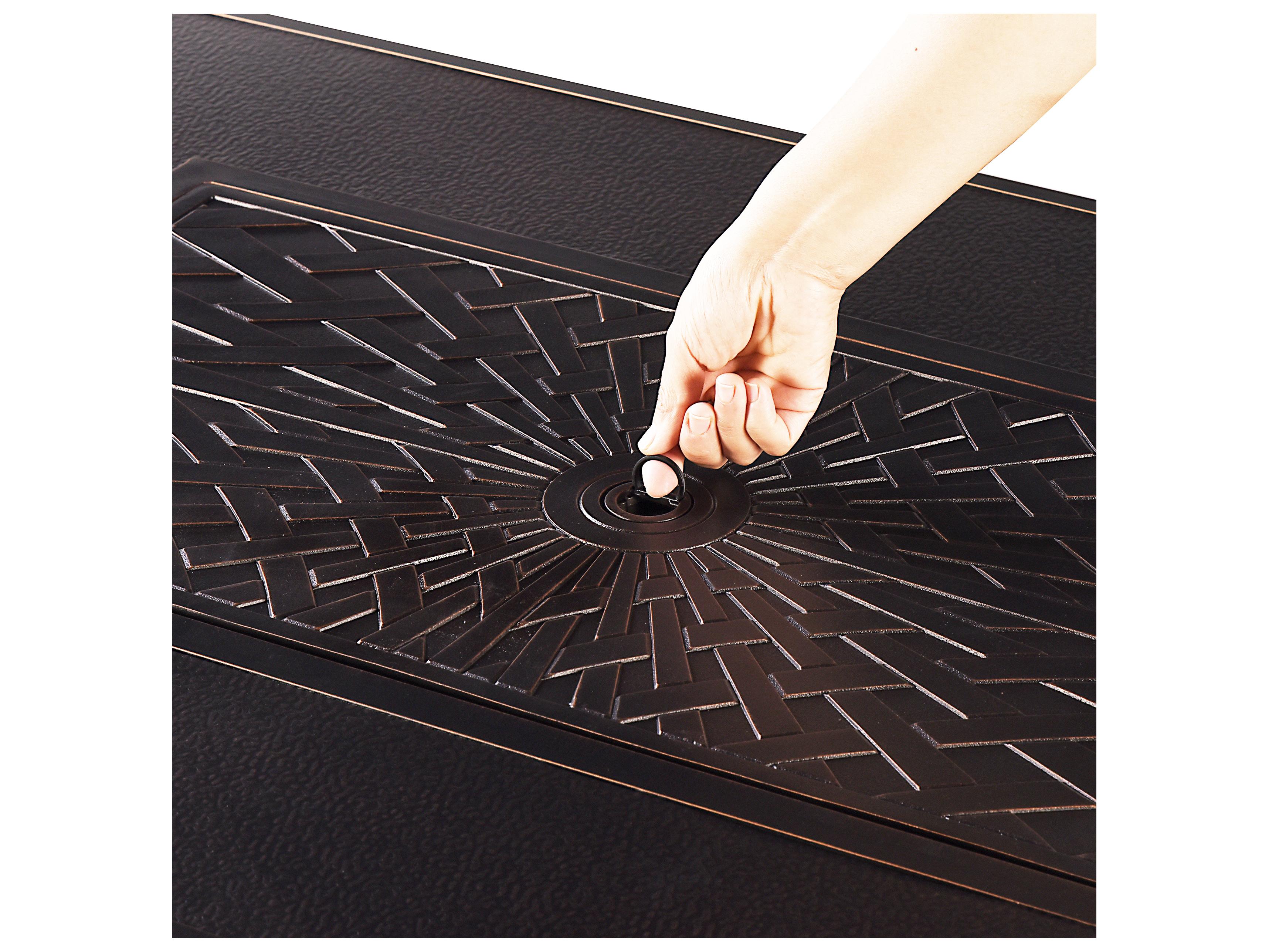 Oakland Living Rectangular Aluminum Propane Outdoor Fire Pit Table