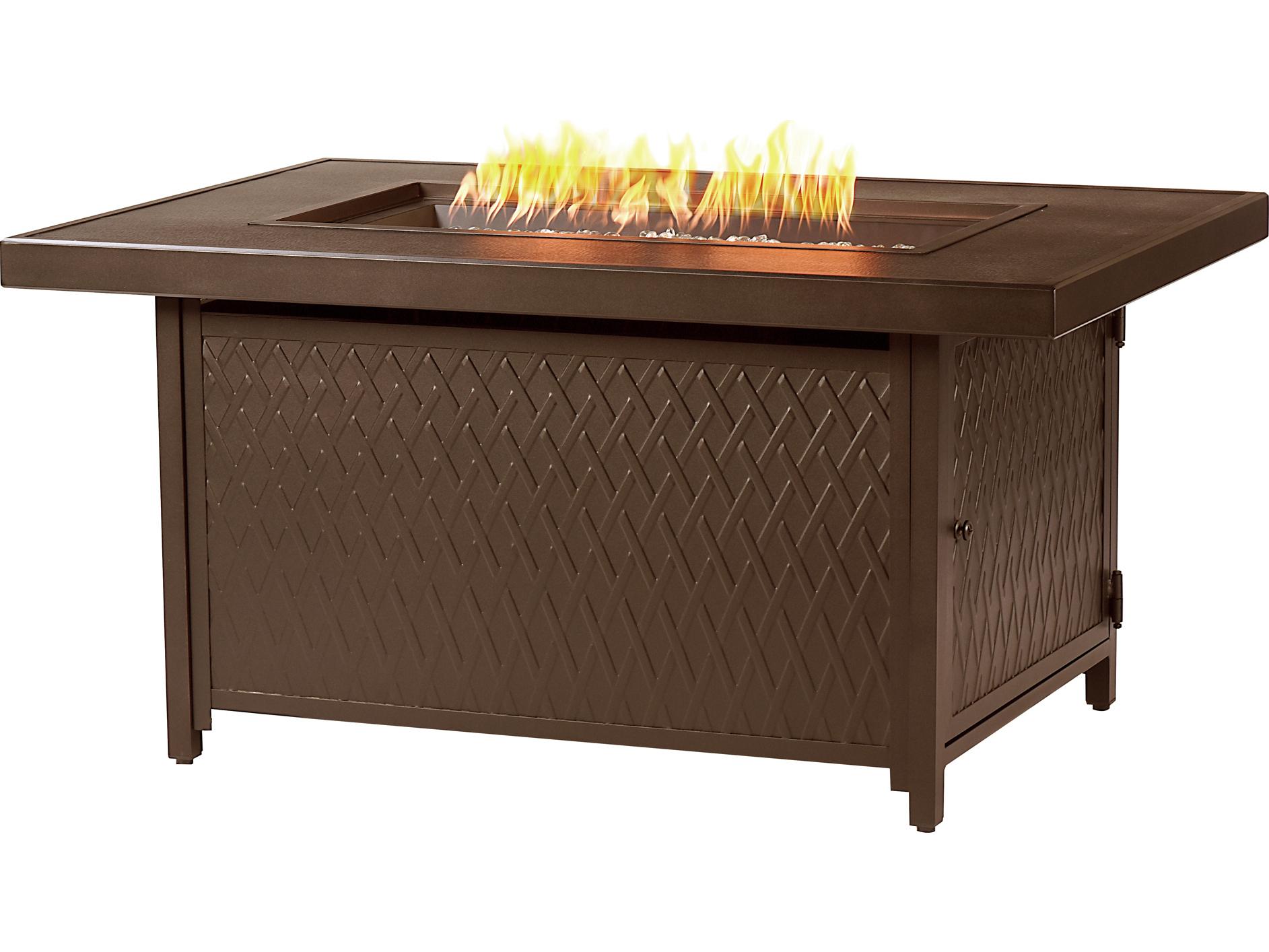 Oakland Living Rectangular Aluminum Propane Outdoor Patio Fire Pit Table