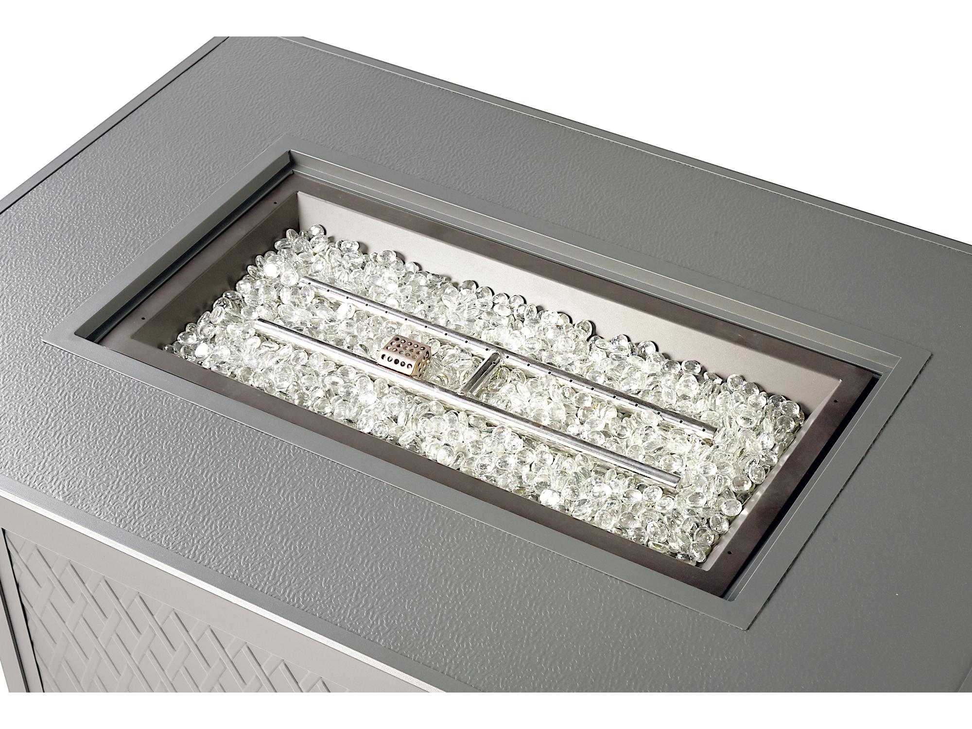 Oakland Living Rectangular Aluminum Propane Patio Fire Pit Table