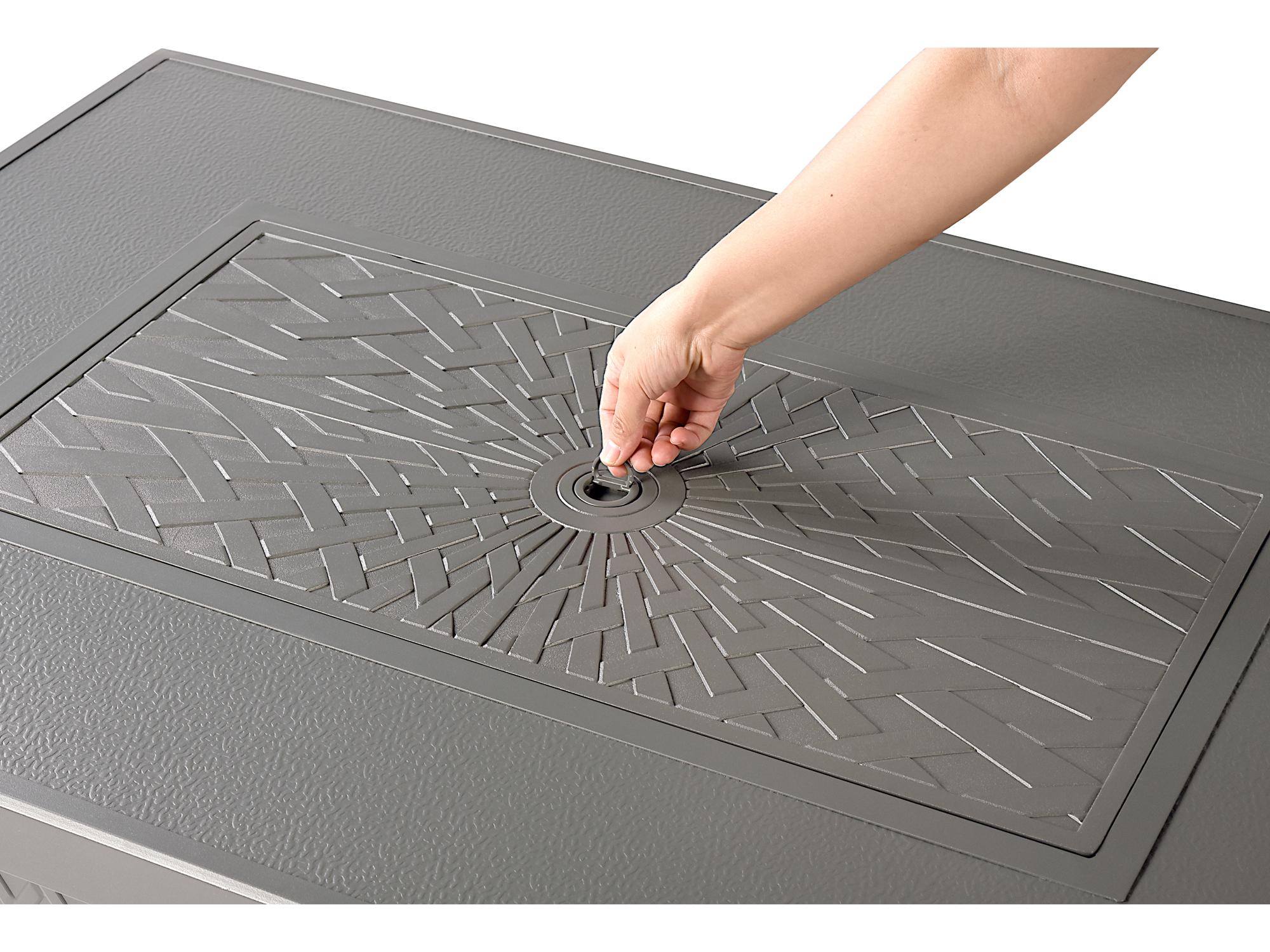 Oakland Living Rectangular Aluminum Propane Patio Fire Pit Table