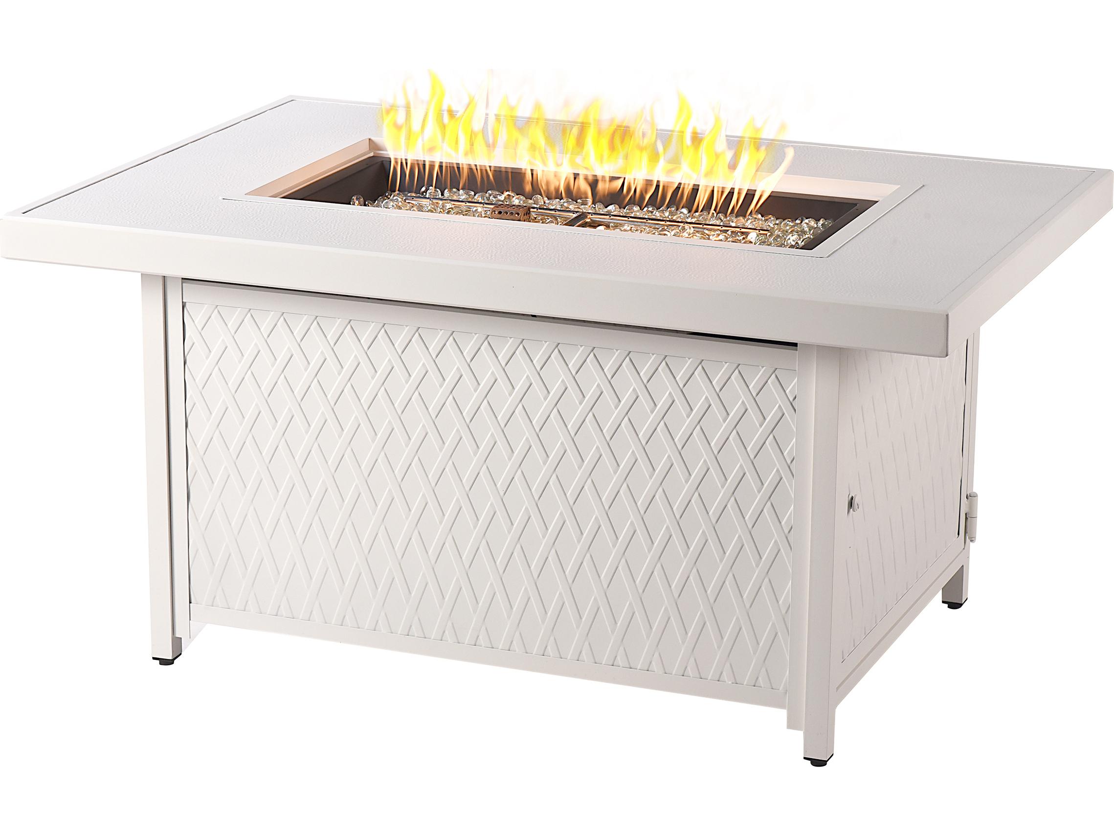 Oakland Living Rectangular Aluminum Propane Outdoor Fire Pit Table