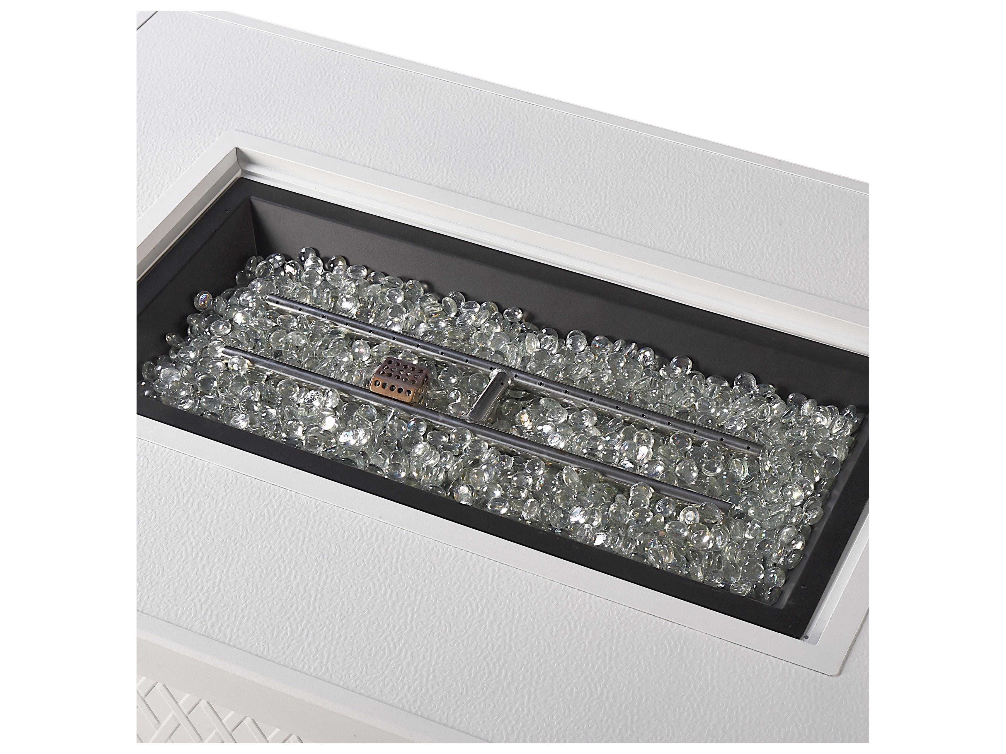 Oakland Living Rectangular Aluminum Propane Outdoor Fire Pit Table