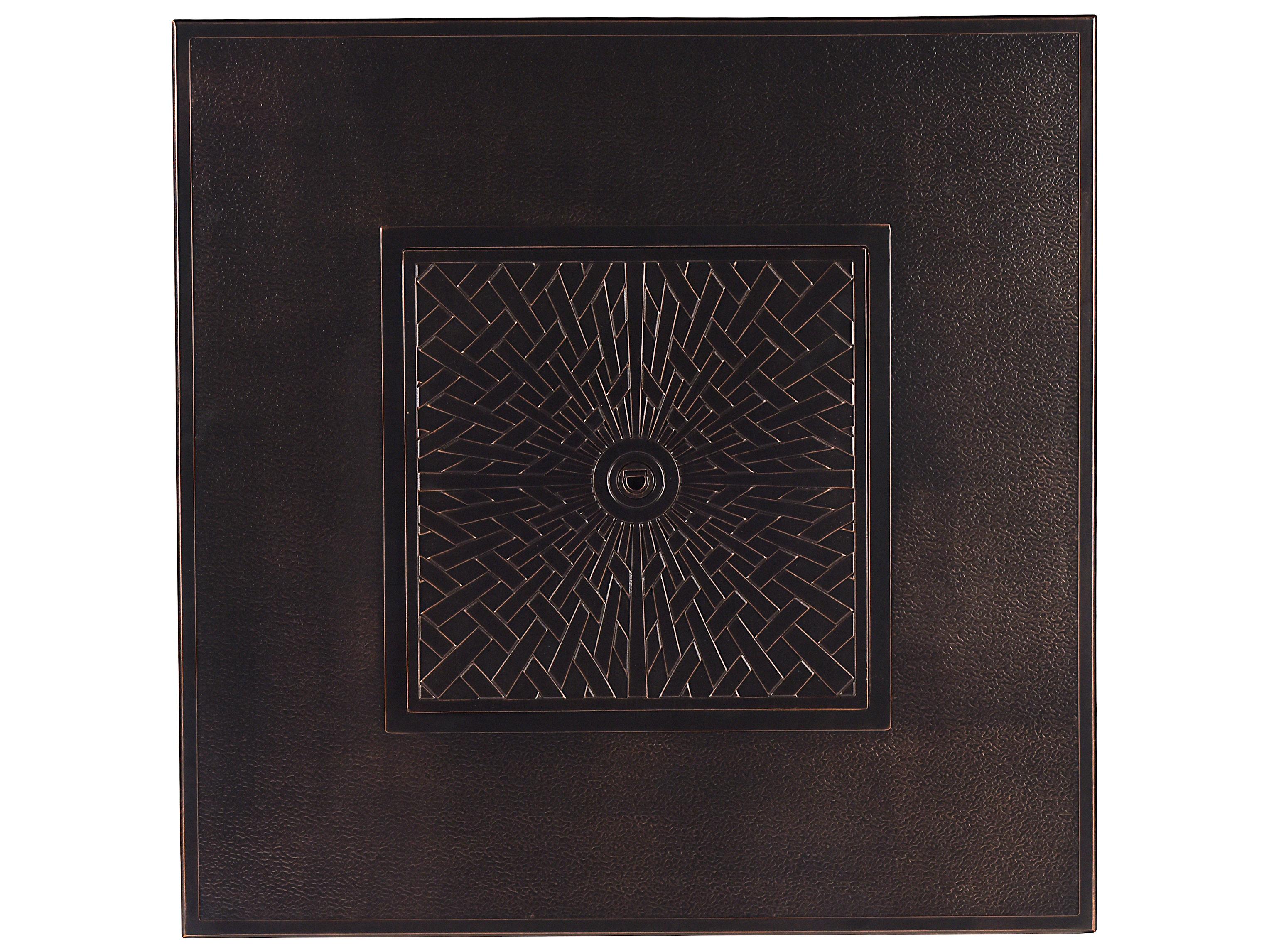 Oakland Living Square Aluminum Propane Outdoor Patio Fire Pit Table with Glass Beads