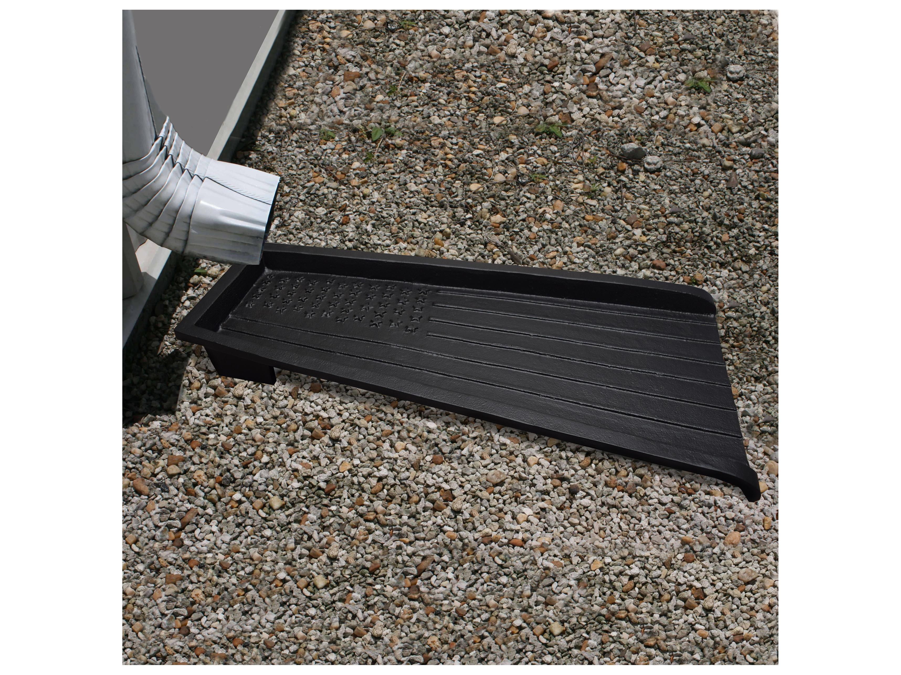 Oakland Living Black USA Patriotic Flag Cast Aluminum Downspout Gutter 24'' Splash Block
