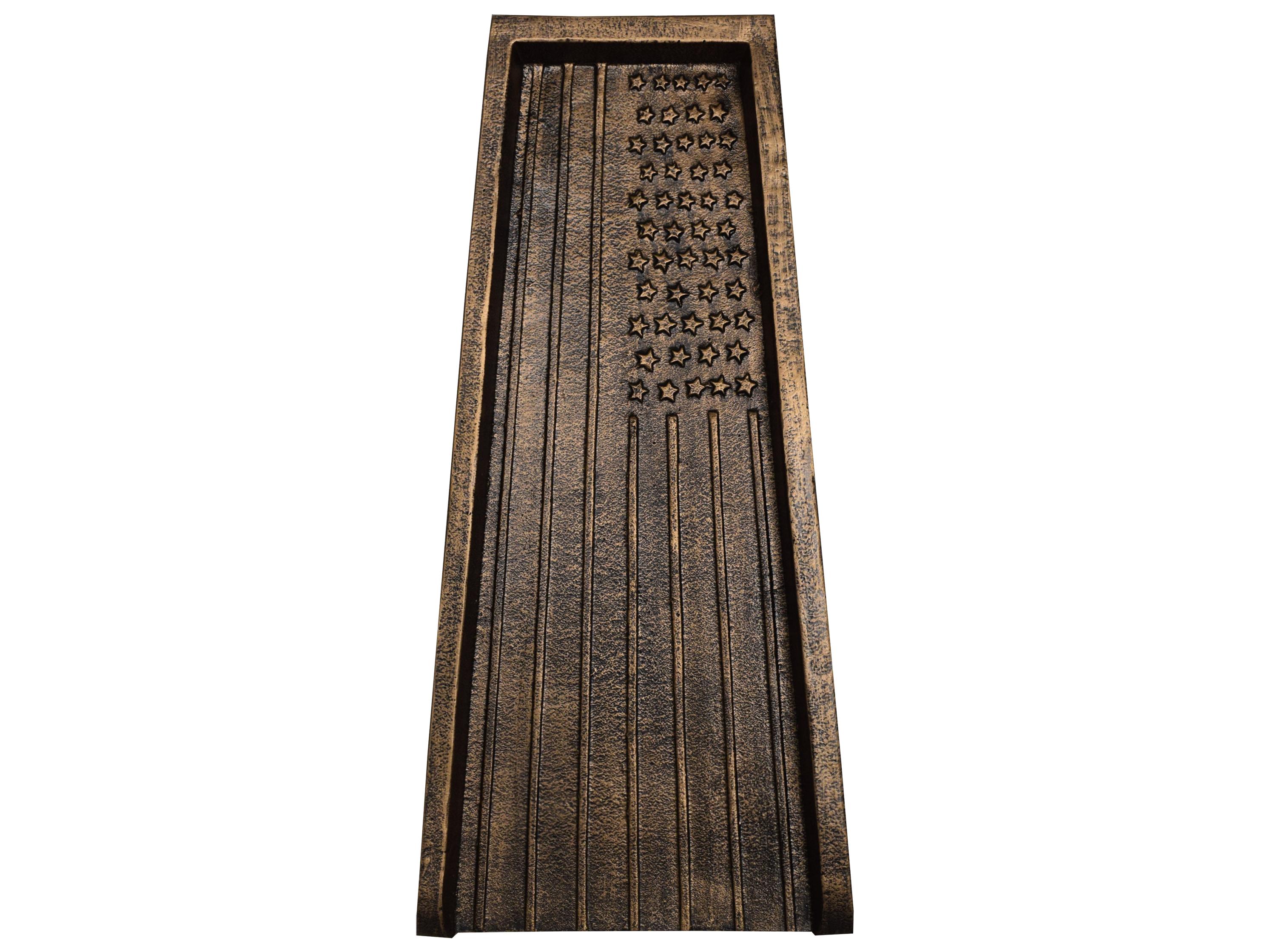 Oakland Living Bronze USA Patriotic Flag Cast Aluminum Downspout Gutter 24'' Splash Block