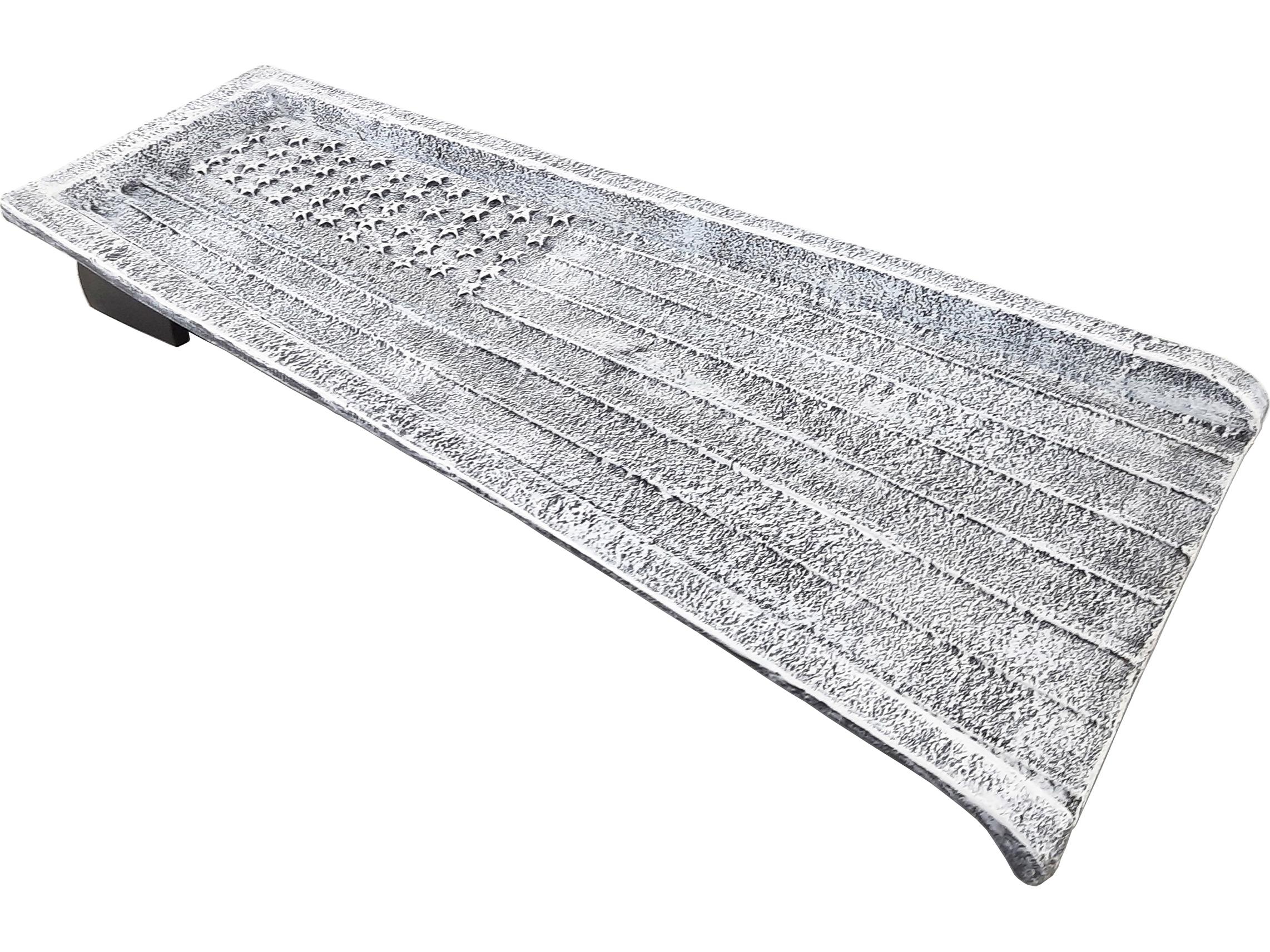 Oakland Living White USA Patriotic Flag Cast Aluminum Downspout Gutter 24'' Splash Block