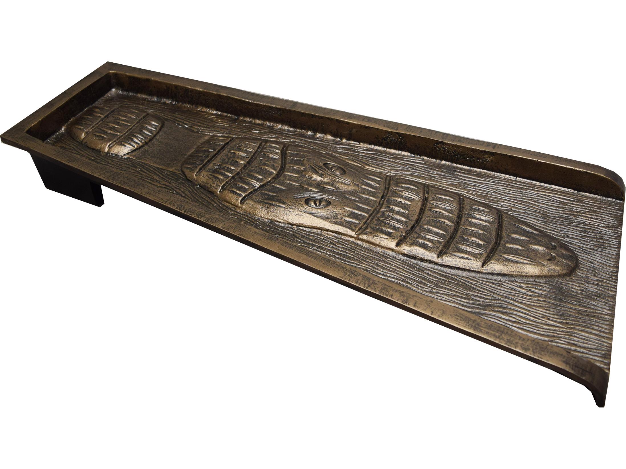 Oakland Living Bronze Alligator Crocodile Cast Aluminum Downspout Gutter 24'' Splash Block